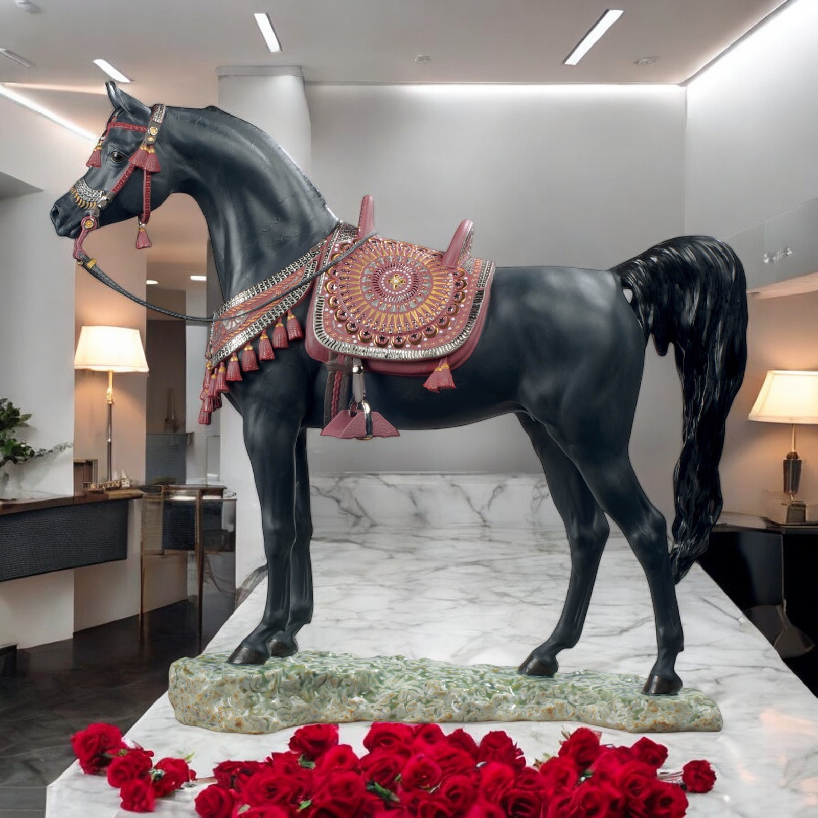 Lladro 01001919 Arabian Pure Breed Black Limited Edition#1919