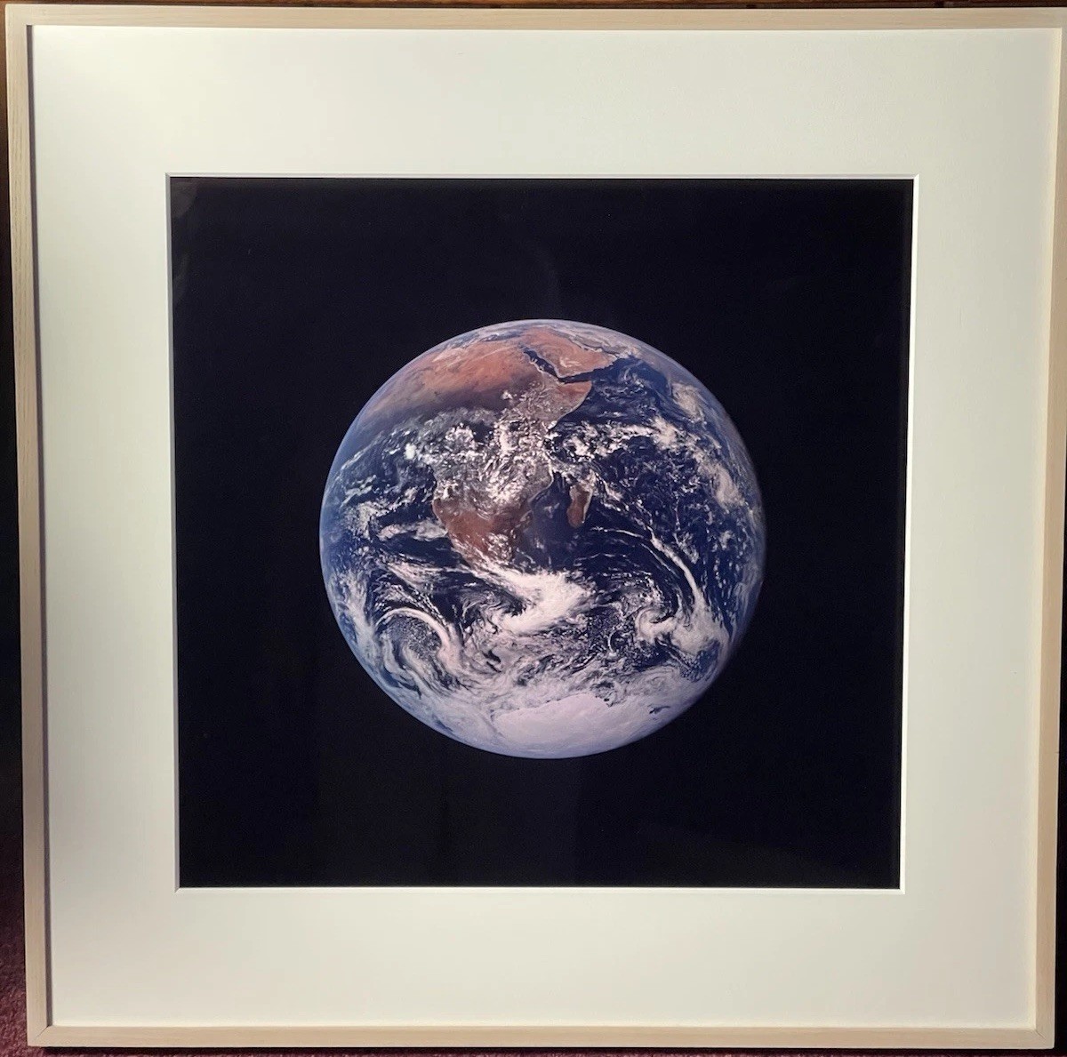 Original NASA Large Dye Transfer Print The Blue Marble Apollo 17 1972 Dennis Ivy
