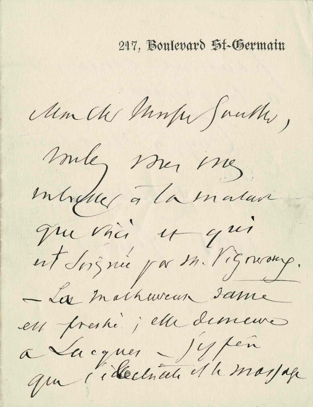 Jean-Martin CHARCOT - Signed Autograph Letter. Electricity treated hysteria Jean-Martin CHARCOT - Signed Autograph Letter. Electricity treated hysteria