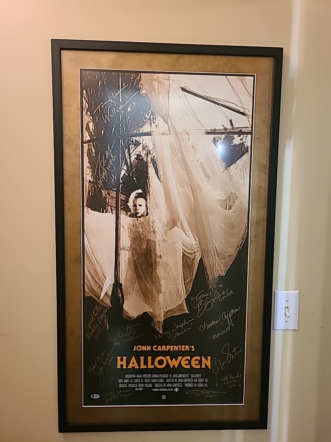 Halloween 18x36 1978 Movie Ltd Ed Print by Jock Framed Art Auto'd Myers Beckett