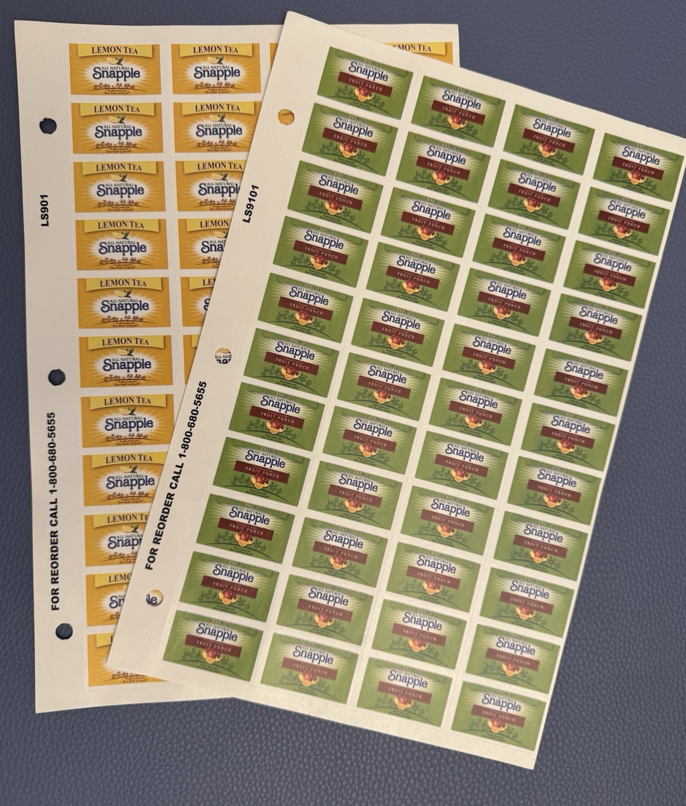 88 SNAPPLE Apple Lemonade Vendor Retail Store Shelf Display Small Sticker 2 Page