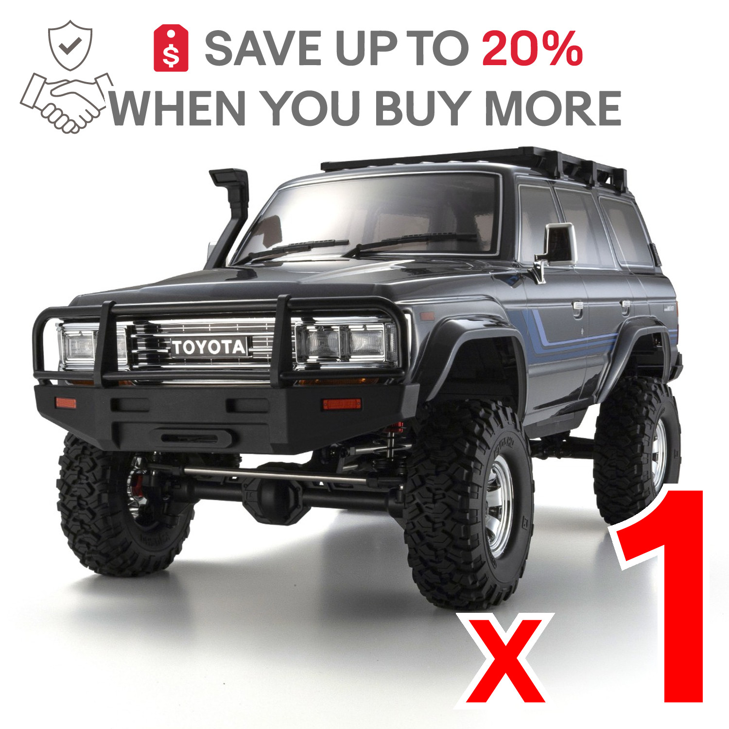 NON-US x1 Kyosho 1/10 EP 4WD KC10 Series Readyset Toyota Land Cruiser 60 Body Ty