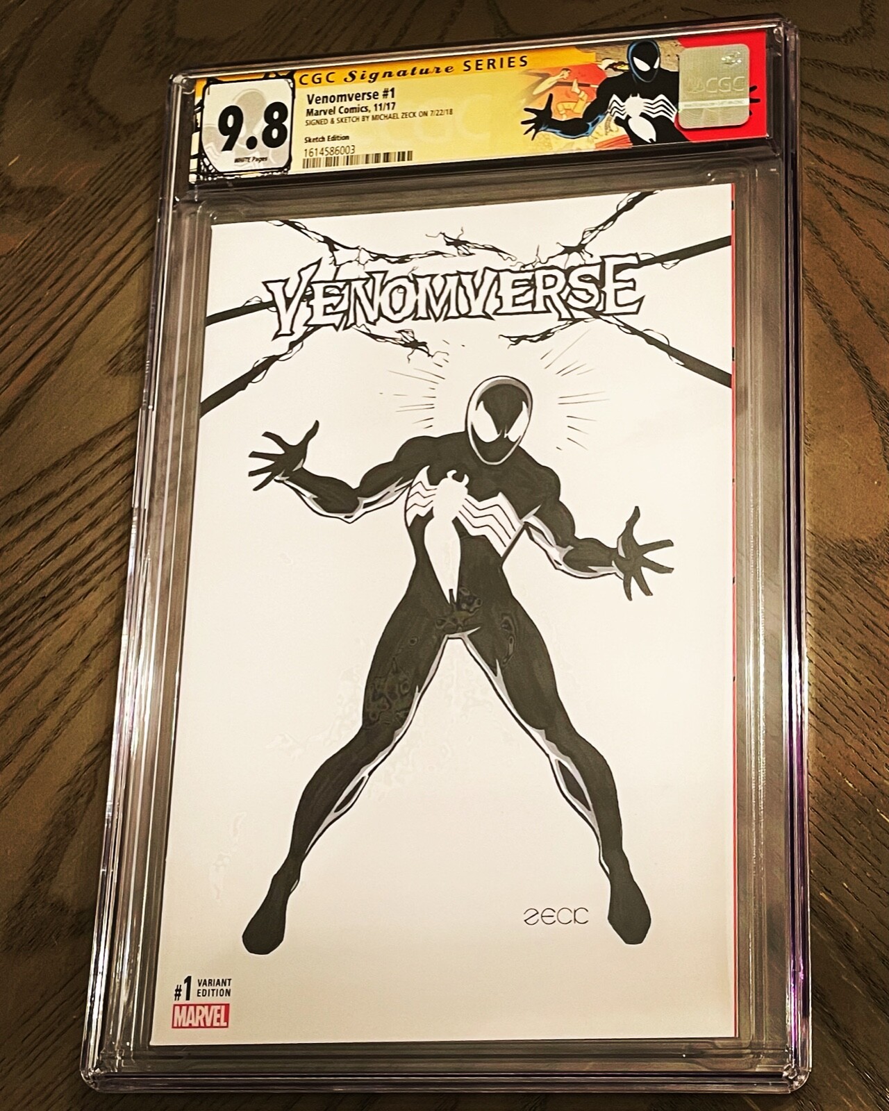 VENOMVERSE 1 SKETCH VARIANT CGC 9.8 SS MIKE ZECK SECRET WARS 8 COVER RECREATION