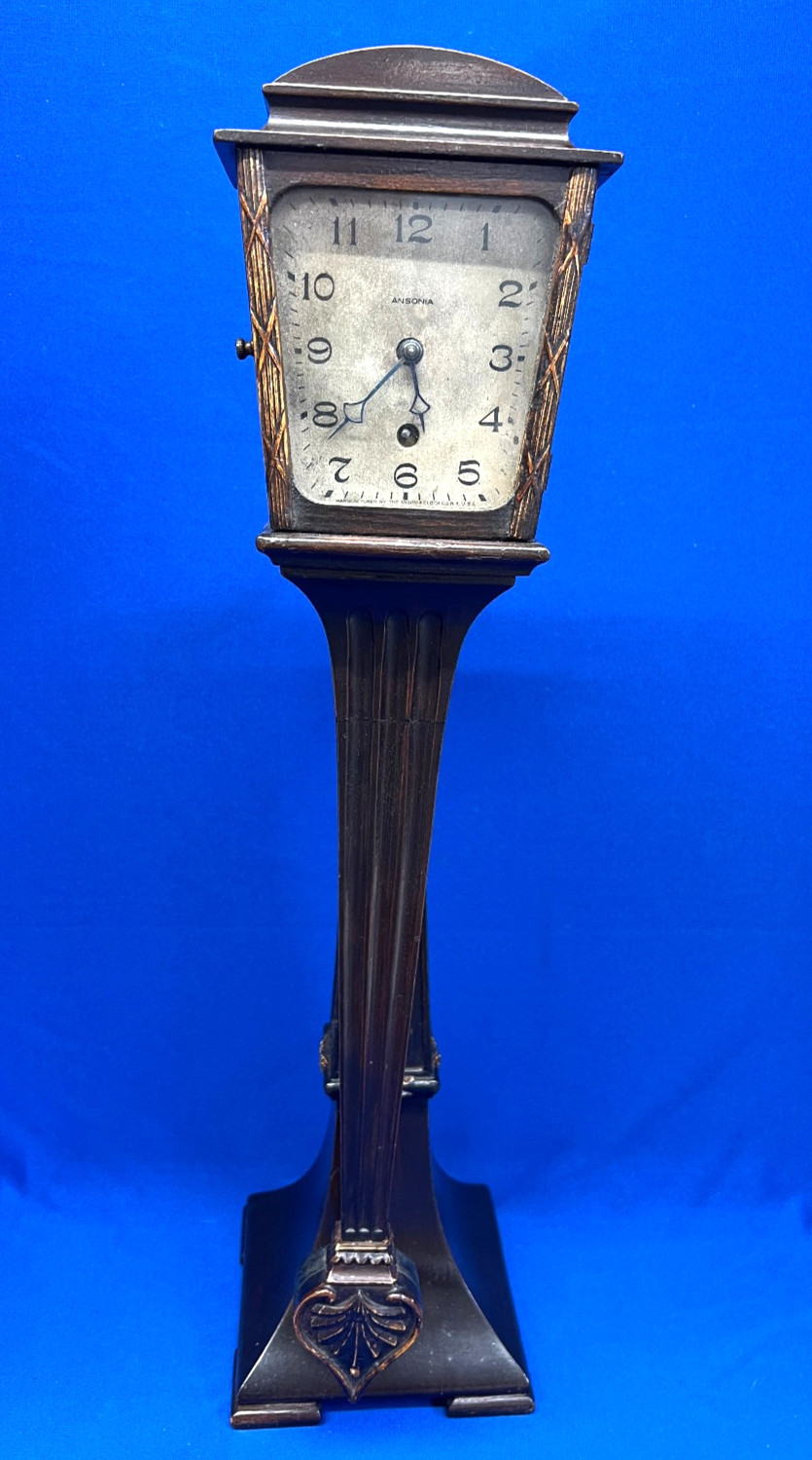 Rare Antique 1923 Ansonia Mahogany Mystery Swing Clock  #3 *