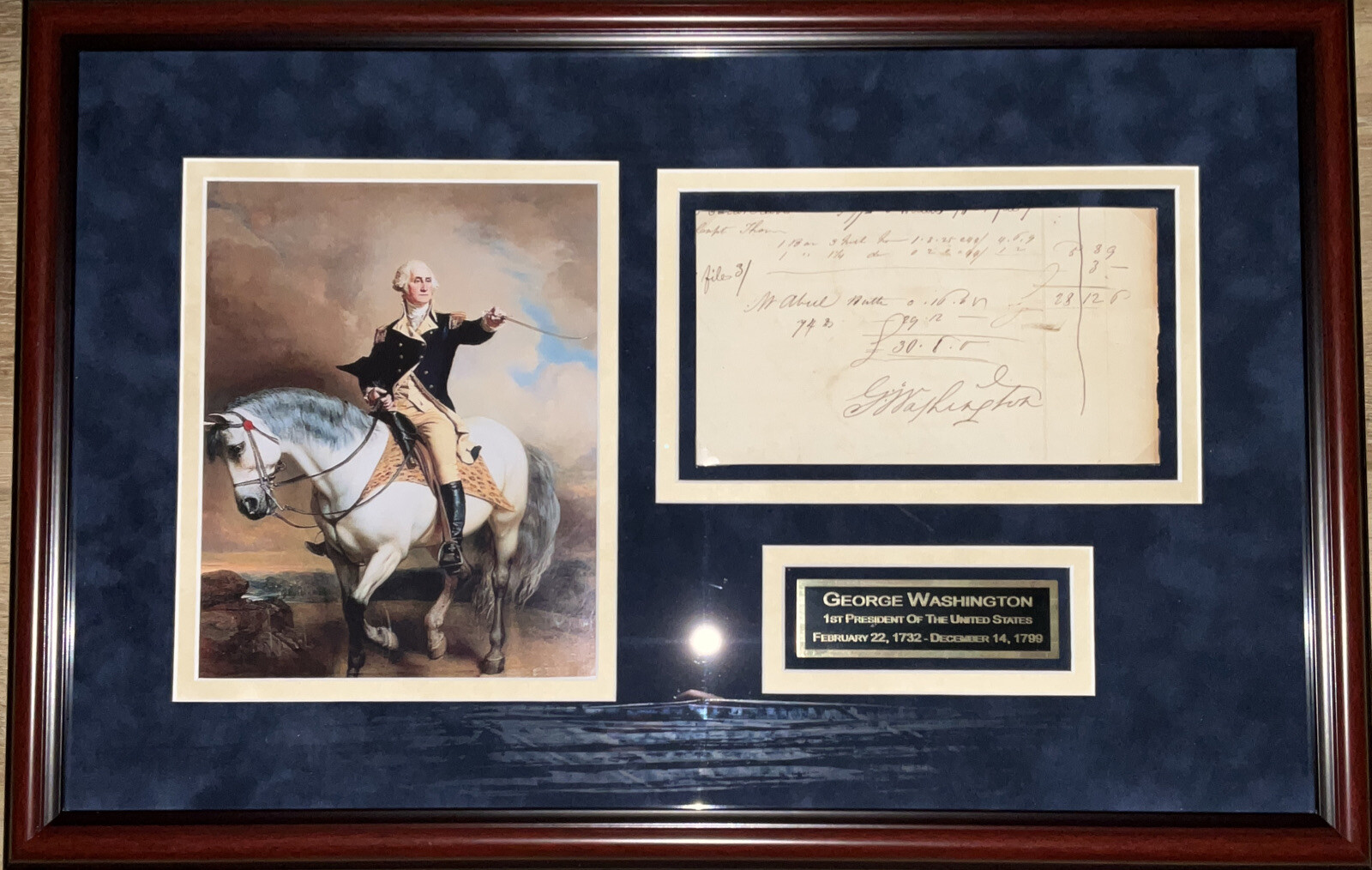 GEORGE WASHINGTON SIGNED DOCUMENT FRAMED certified Authentication Letter GEORGE WASHINGTON SIGNED DOCUMENT FRAMED certified Authentication Letter