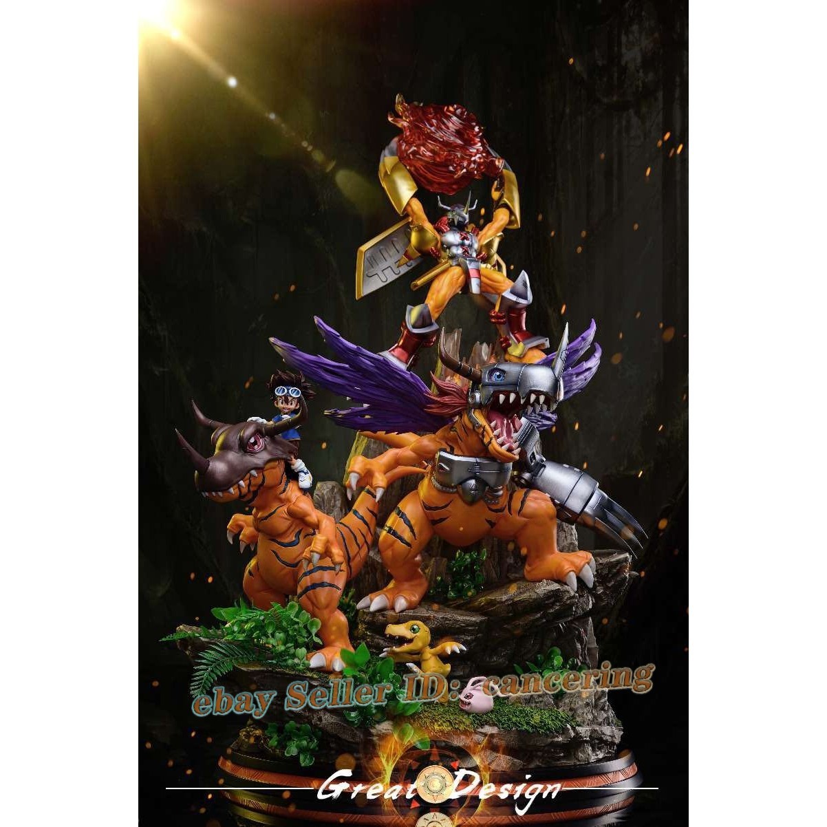 Great Design Studio Digimon Taichi & Greymon Evolution Collectible Statue 69cm H