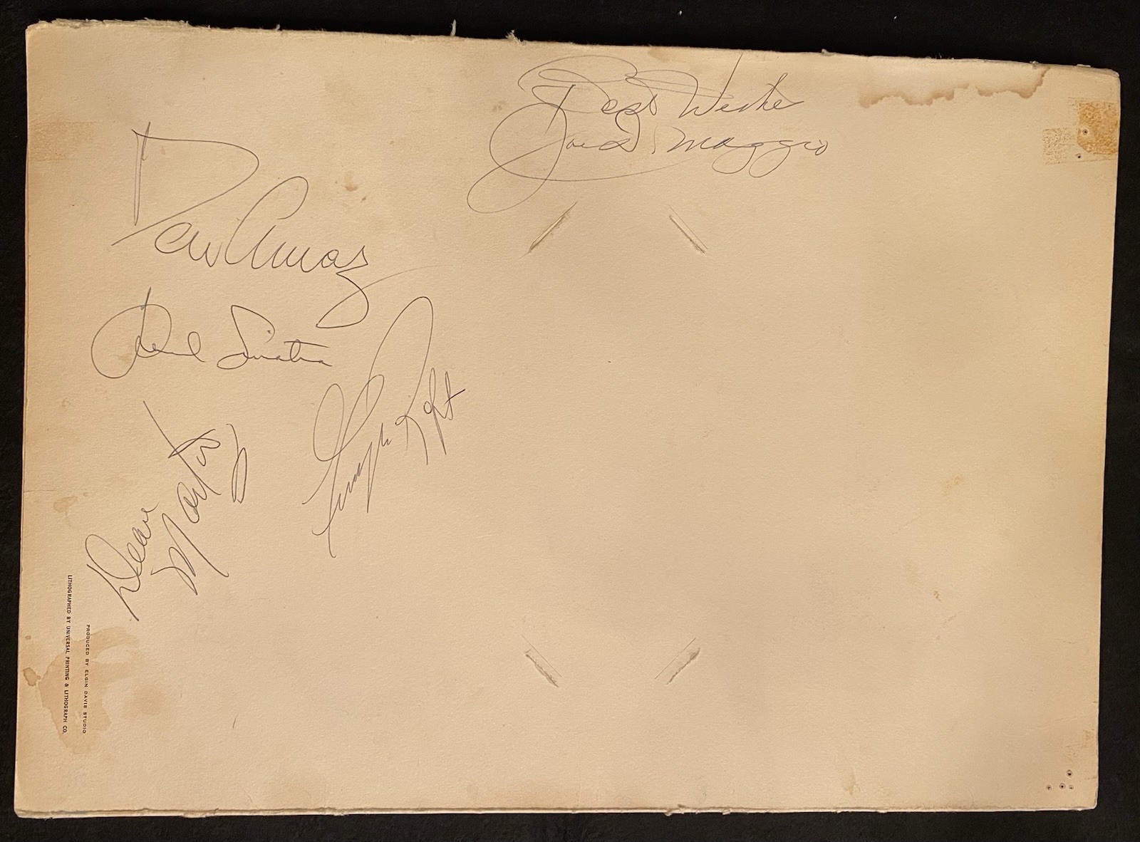 FRANK SINATRA DEAN MARTIN Joe D, others AUTOGRAPHED SIGNED ROMANOFF's menu 1962