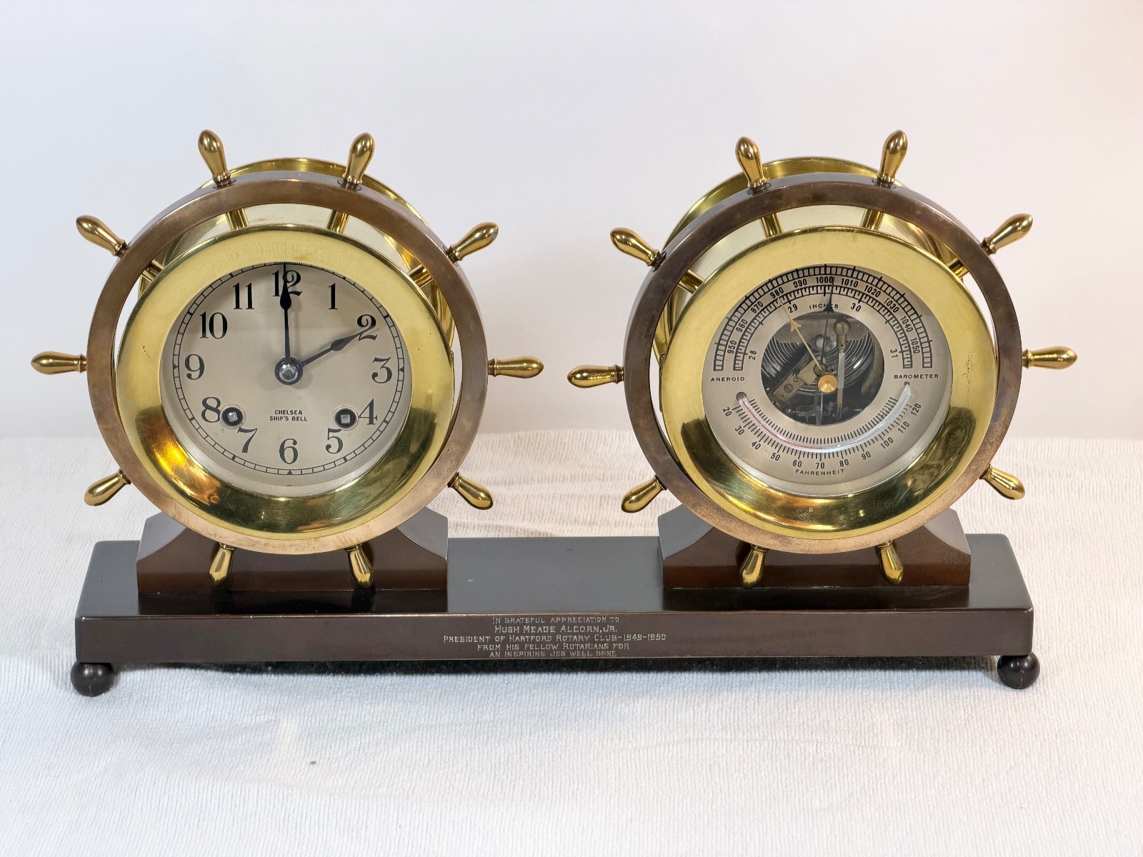 1950 CHELSEA SHIPS BELL CLOCK & BAROMETER Important CT. Provenance Runs Well 1950 CHELSEA SHIPS BELL CLOCK & BAROMETER Important CT. Provenance Runs Well