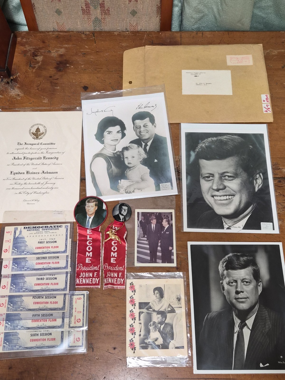 1960 John F Kennedy Political Memorabilia Photos & Autographs Lot