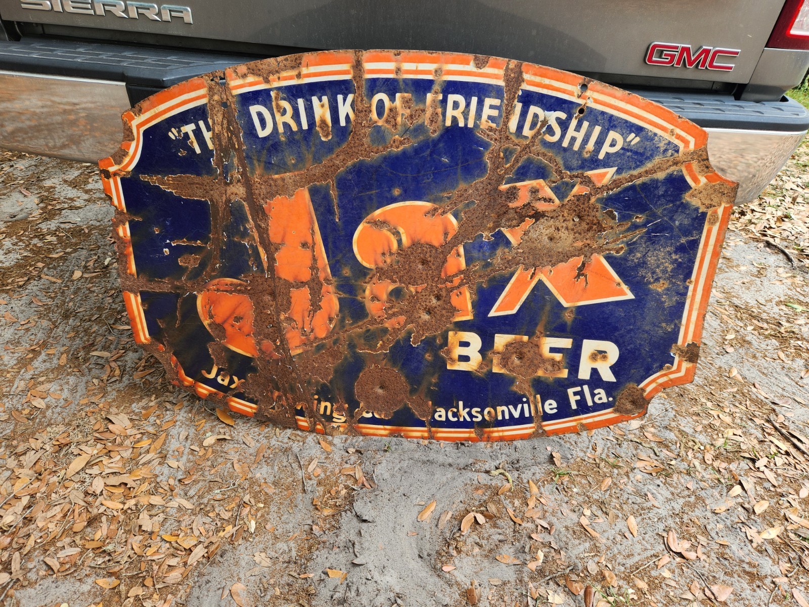 1913-1956 Jax Beer Jacksonville Florida Duval County Double Sided Porcelain Sign 1913-1956 Jax Beer Jacksonville Florida Duval County Double Sided Porcelain Sign