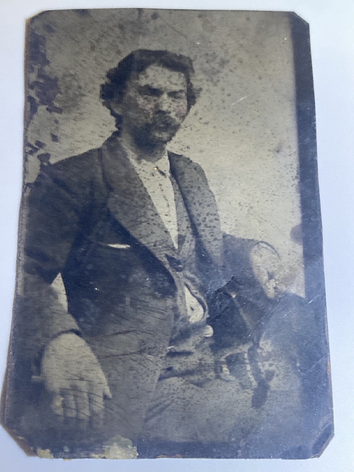 Rare Antique Tintype of American Author Samuel Clemens - Mark Twain Rare Antique Tintype of American Author Samuel Clemens - Mark Twain