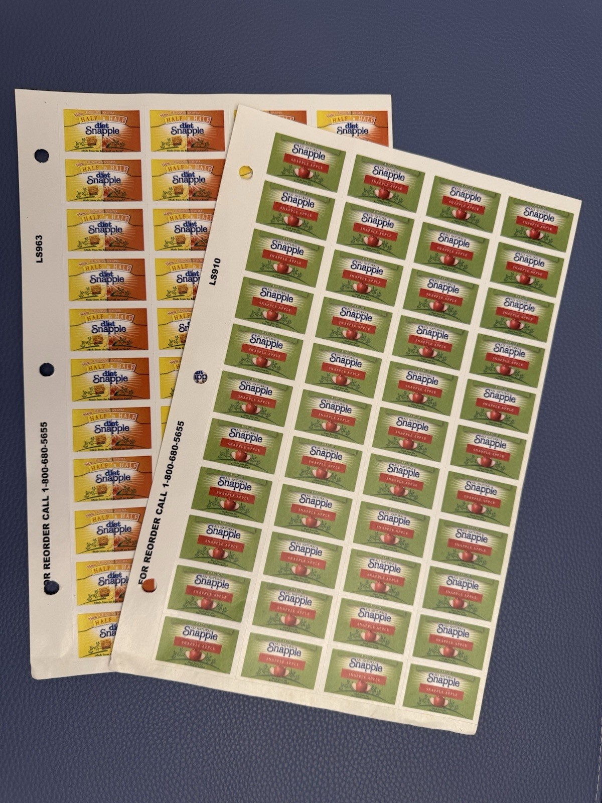 88 SNAPPLE Apple Lemonade Vendor Retail Store Shelf Display Small Sticker 2 Page