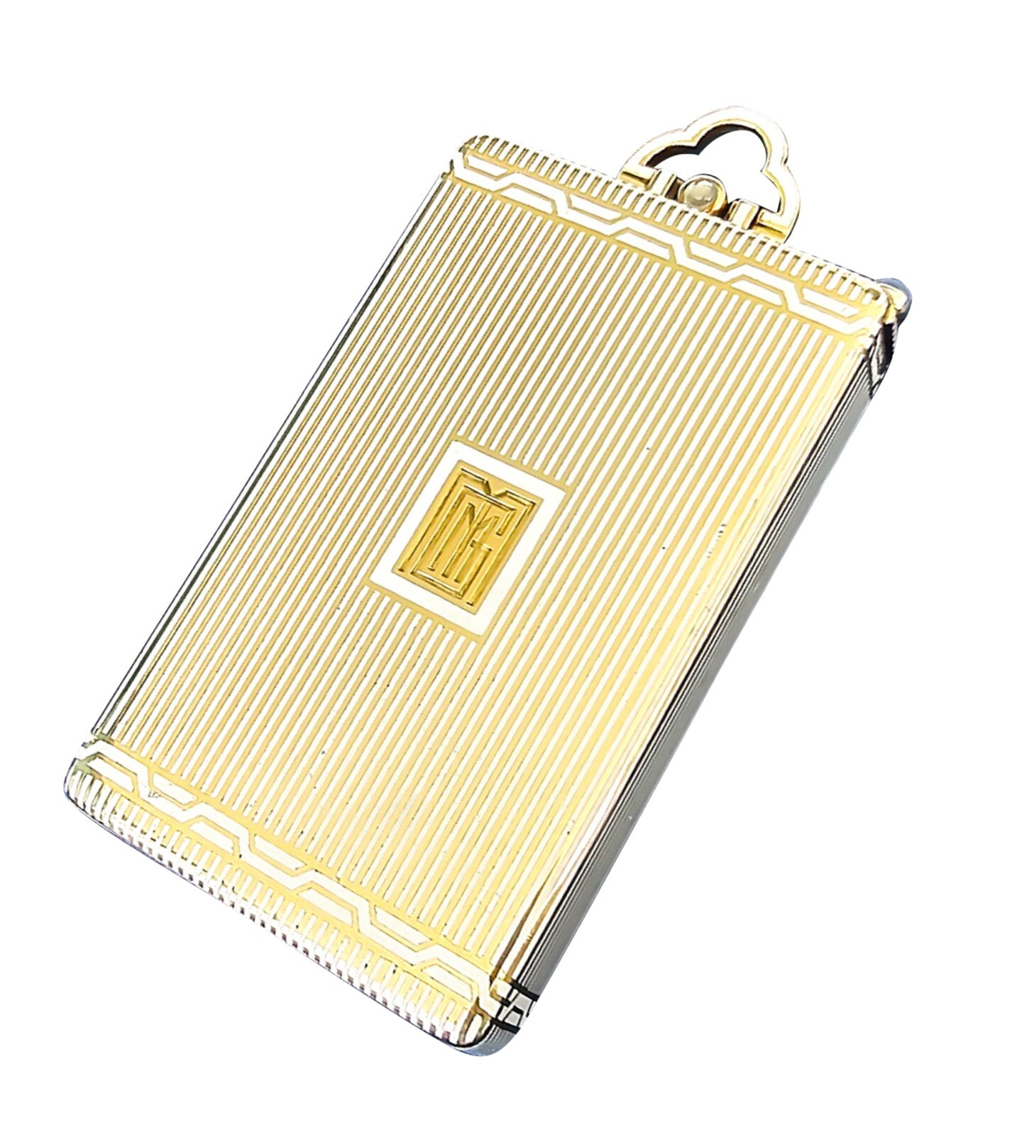 Cartier Paris 1925 Art Deco Enamel Vanity Case In 18 Kt Yellow Gold And Moonston Cartier Paris 1925 Art Deco Enamel Vanity Case In 18 Kt Yellow Gold And Moonston