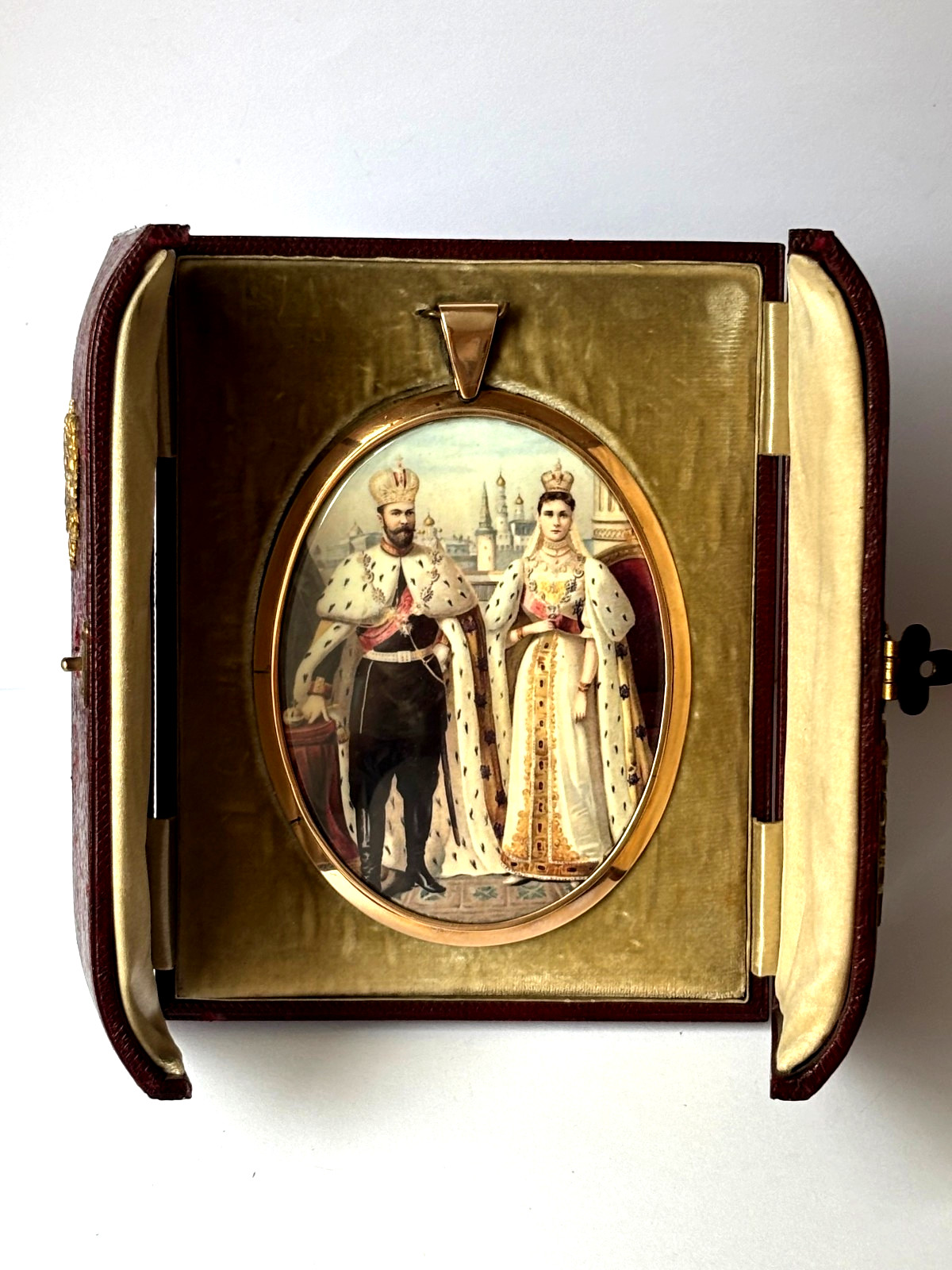 Ant. Imperial Tsar's Era Nicholas II Coronation/Family Award Faberge Gold Frame