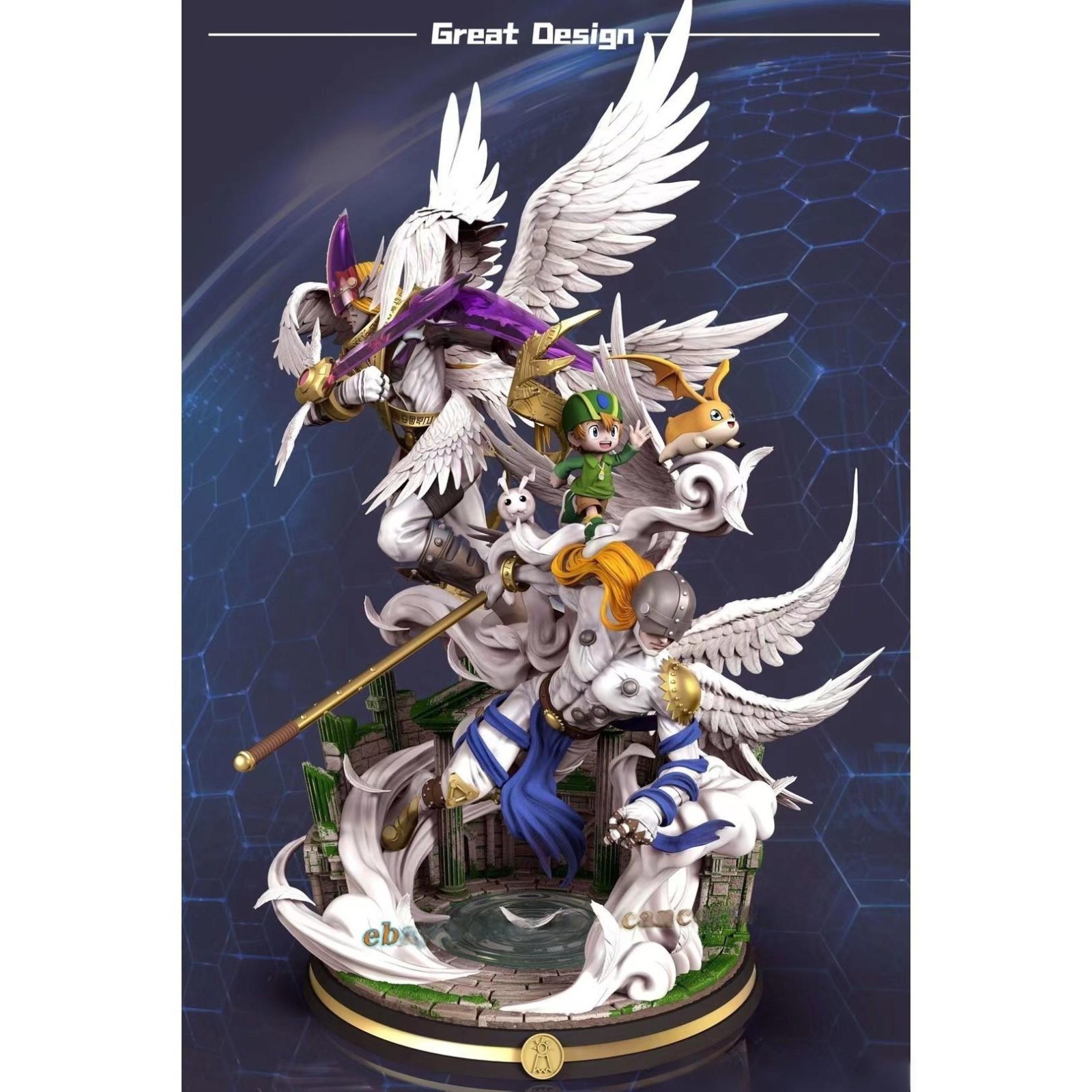 GD-Studio Digimon HolyAngemon Evolution Statue - GD-Studio (51cm H, LED Light)