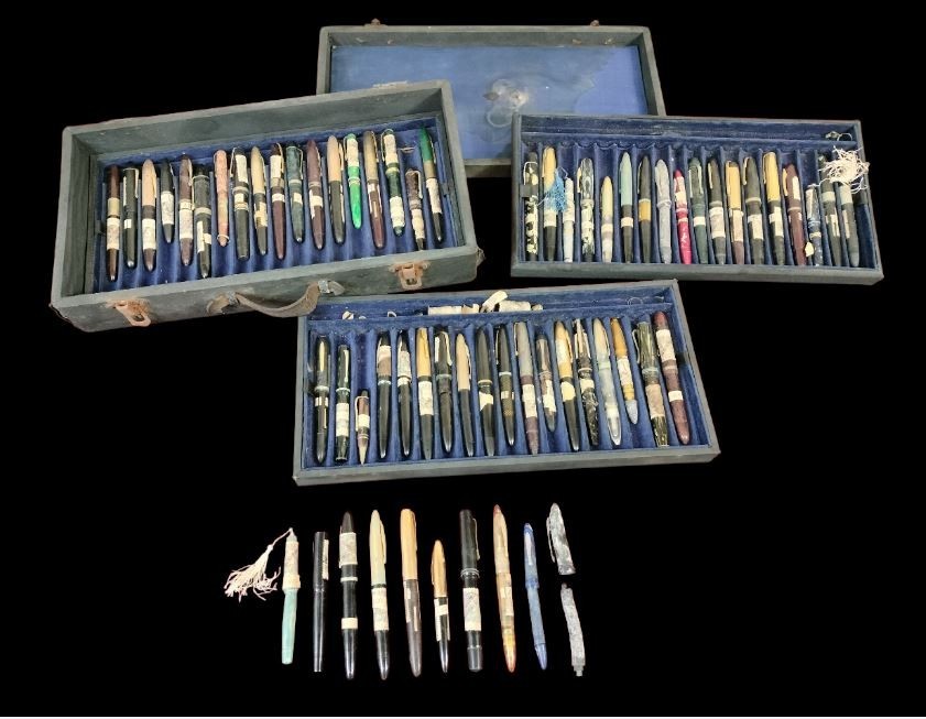 COLLECTION OF FOUNTAIN PENS AND BALLPOINT PENS. VARIOUS BRANDS. NEVER USED. 20TH COLLECTION OF FOUNTAIN PENS AND BALLPOINT PENS. VARIOUS BRANDS. NEVER USED. 20TH