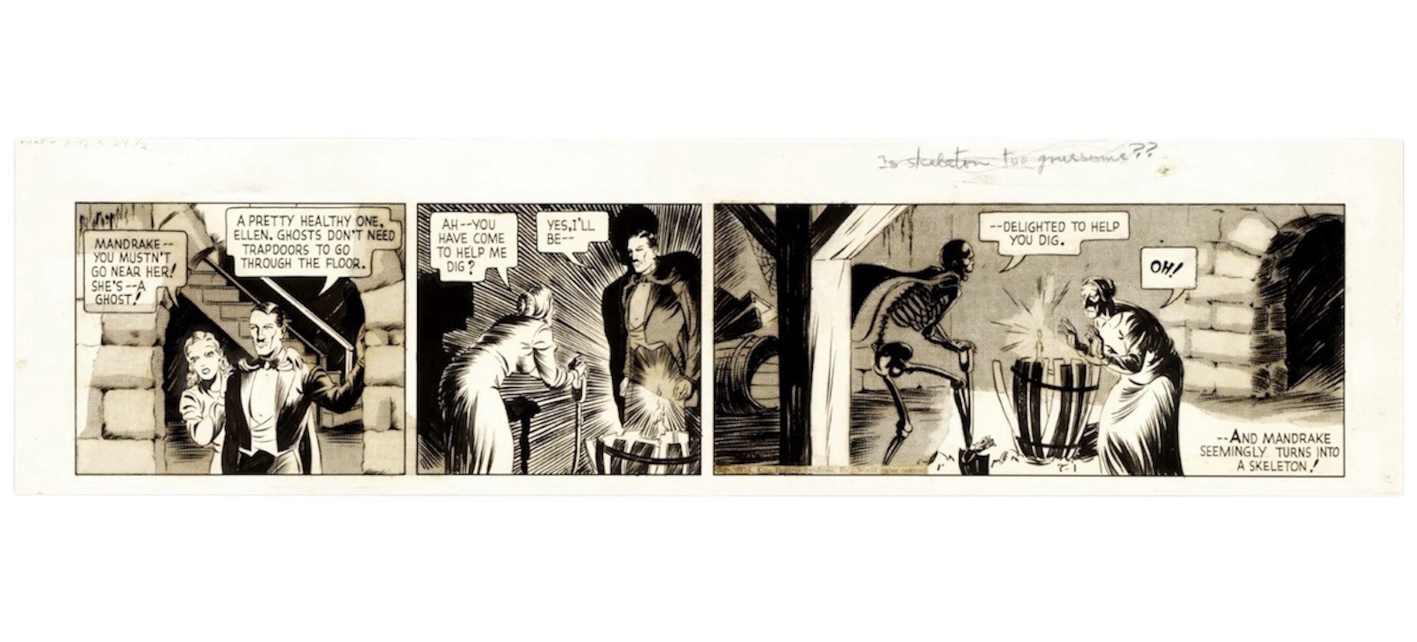 Phil Davis - Mandrake the Magician - Comic Strip Original Art- Dated 7-1-38 Phil Davis - Mandrake the Magician - Comic Strip Original Art- Dated 7-1-38