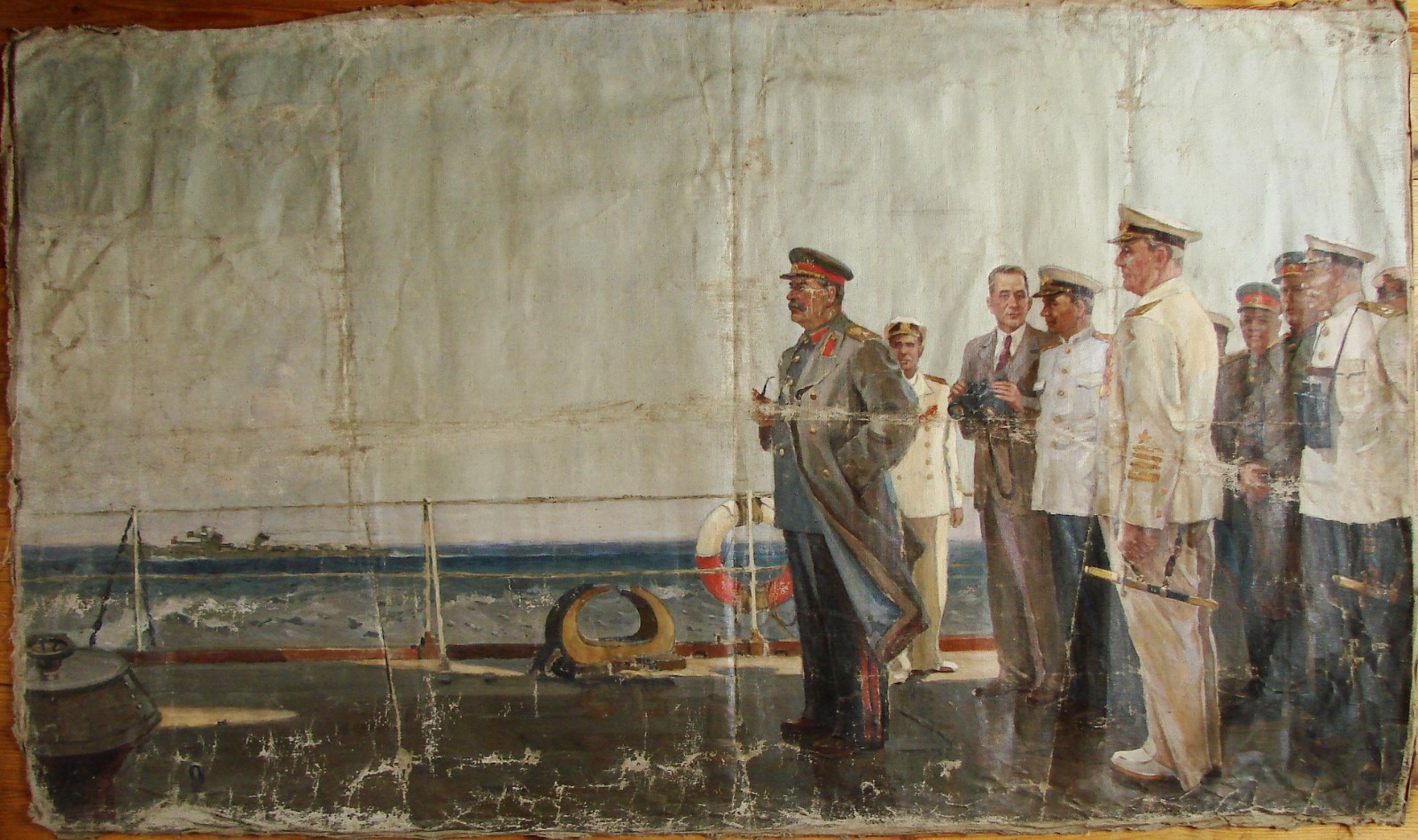Ukrainian Soviet USSR Oil Painting realism portrait I. Stalin ship Generalissimo