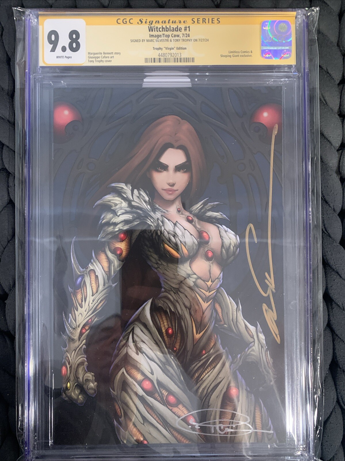 Witchblade #1 Virgin Trophy Edition 2x Signed Trophy & Silvestri CGC SS 9.8 2024