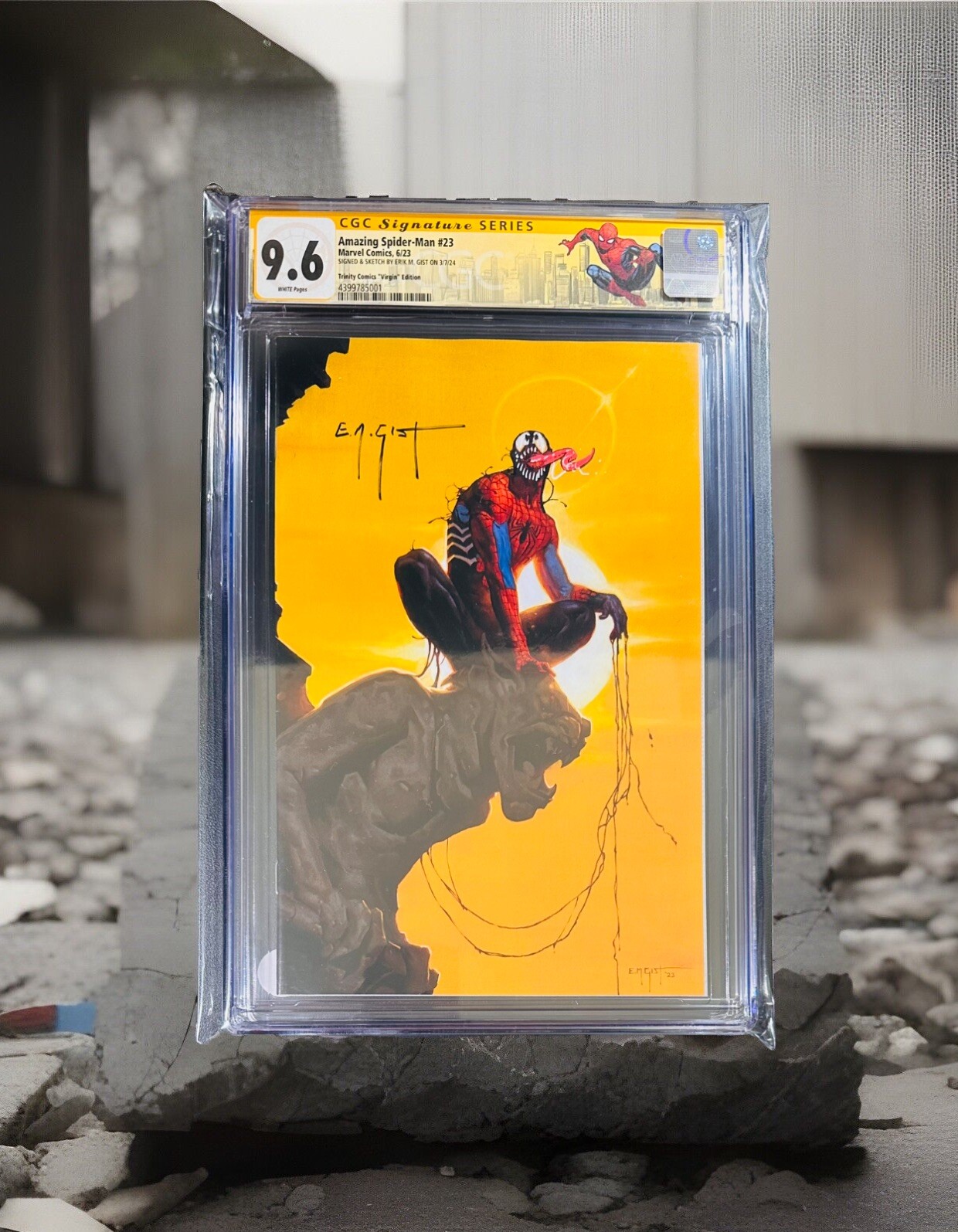 🔥🕸️ Amazing Spider-Man #23 VENOM REMARQUE CGC 9.6 SS E.M. Gist  Custom 🔥300