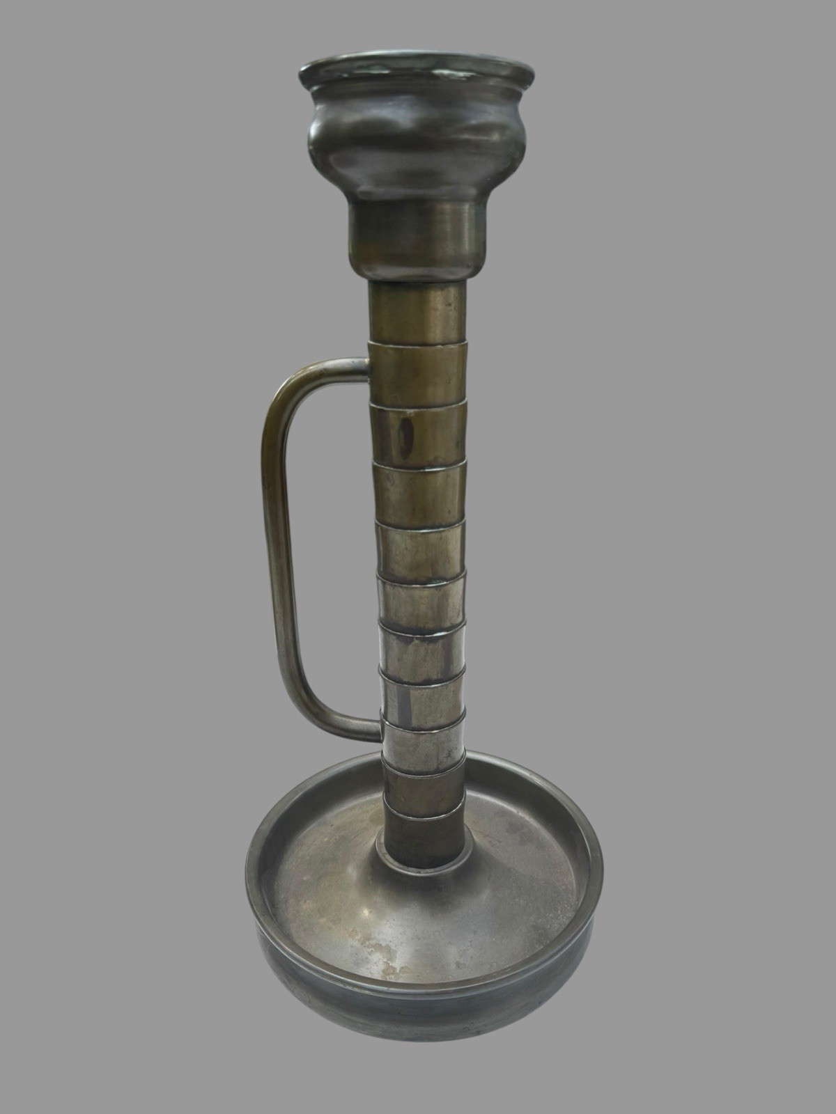 Antique Vincent Mfg Co Cleveland Brass Giant Chamberstick Candlestick 17” #533