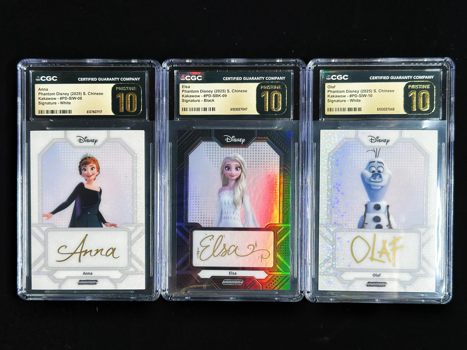 2025 Kakawow Phantom Disney Signature Anna Elsa 1/1 CGC Pristine 10 Lot*3 YI16