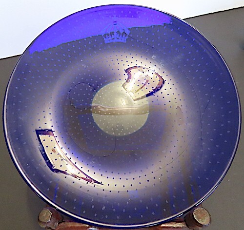 RARE IOLANI PALACE COBALT BLUE CRYSTAL LUNCH/SALAD PLATE, ENGRAVED ROYAL CROWN RARE IOLANI PALACE COBALT BLUE CRYSTAL LUNCH/SALAD PLATE, ENGRAVED ROYAL CROWN