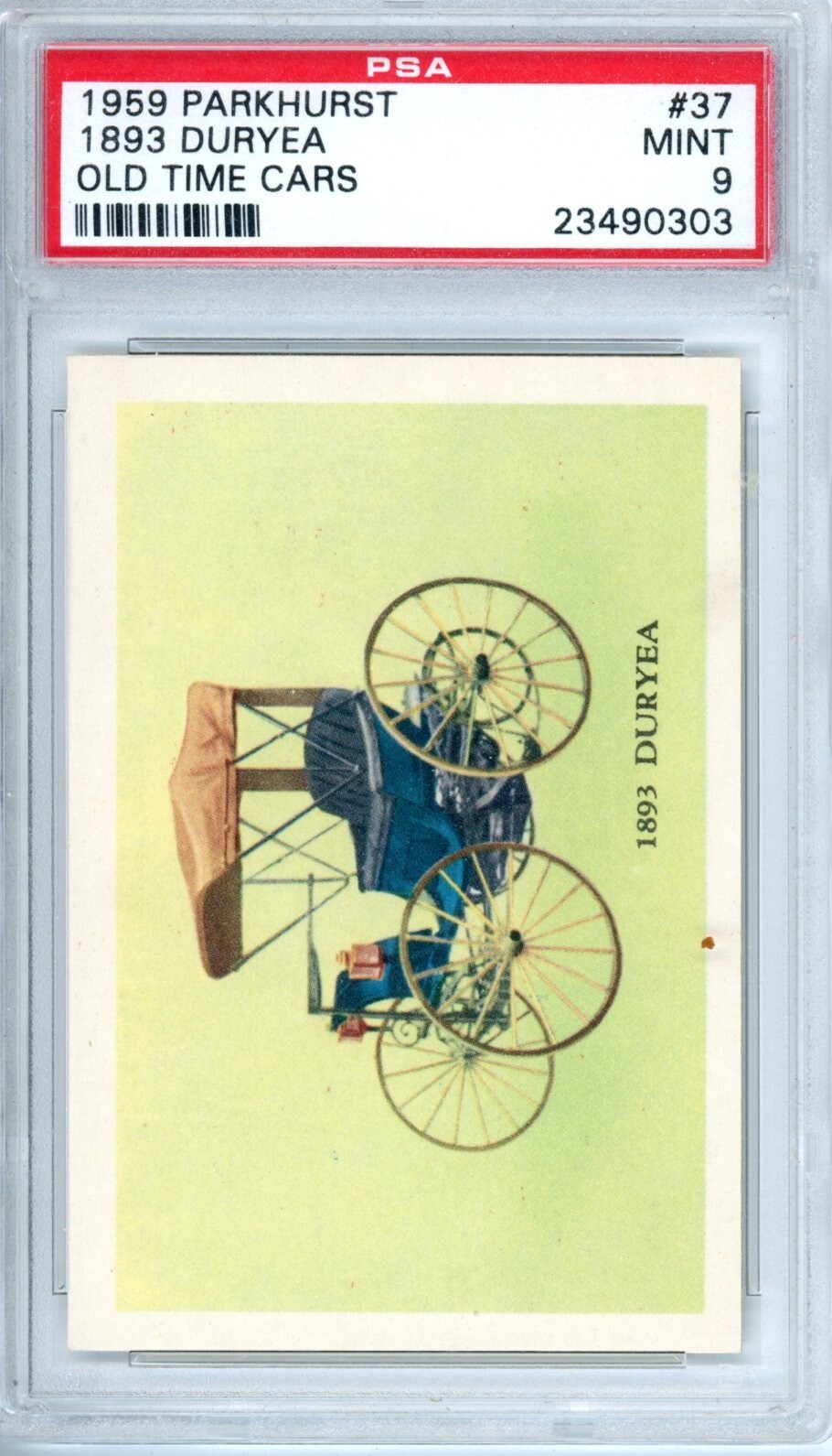 1959 Parkhurst Old Time Cars 1893 Duryea #37 PSA 9 1959 Parkhurst Old Time Cars 1893 Duryea #37 PSA 9