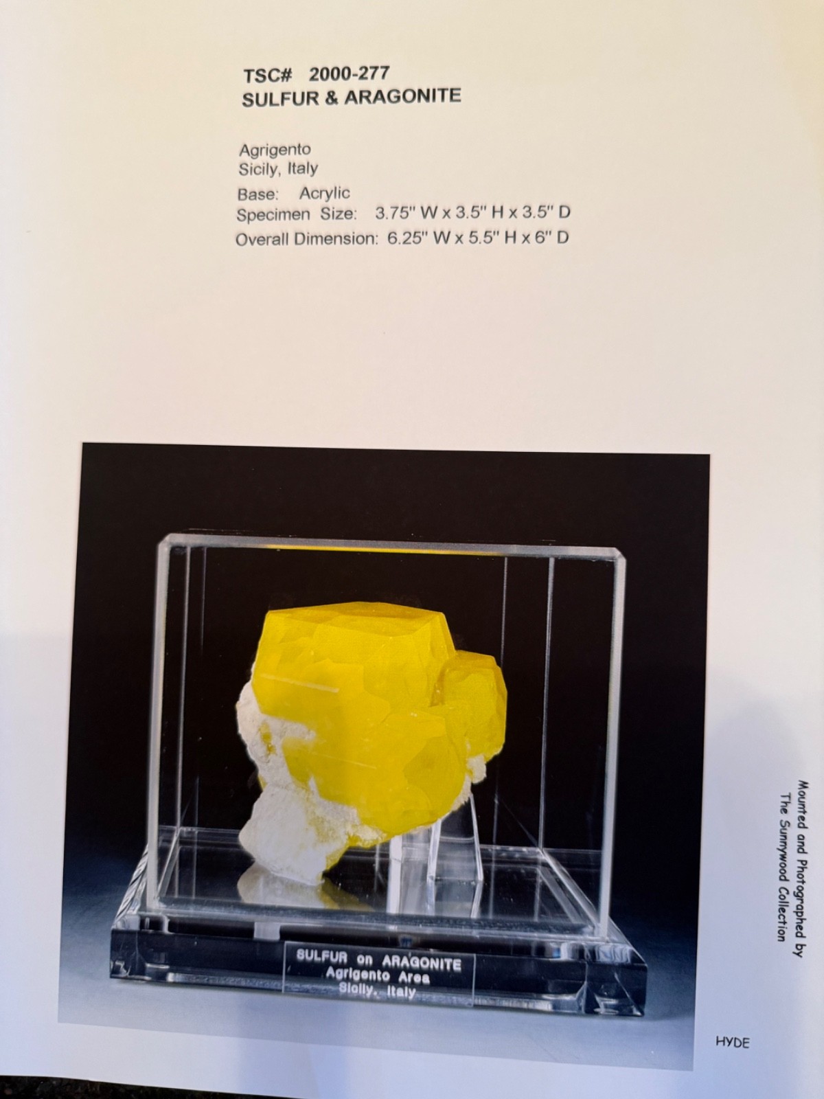 Sulfur and Aragonite Mineral Specimen Gem