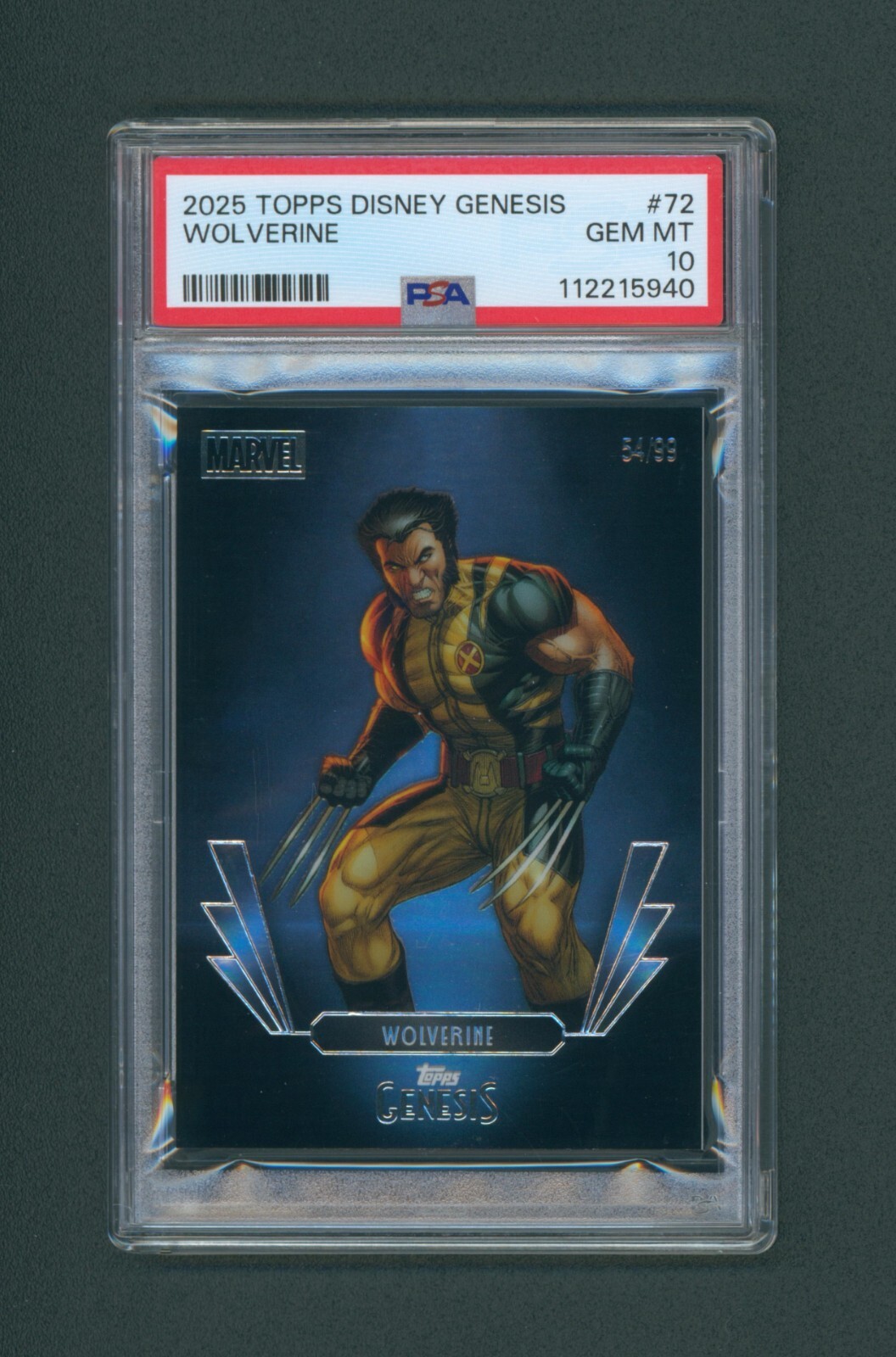 2025 Topps Disney Genesis Wolverine 54/99 PSA 10 #72