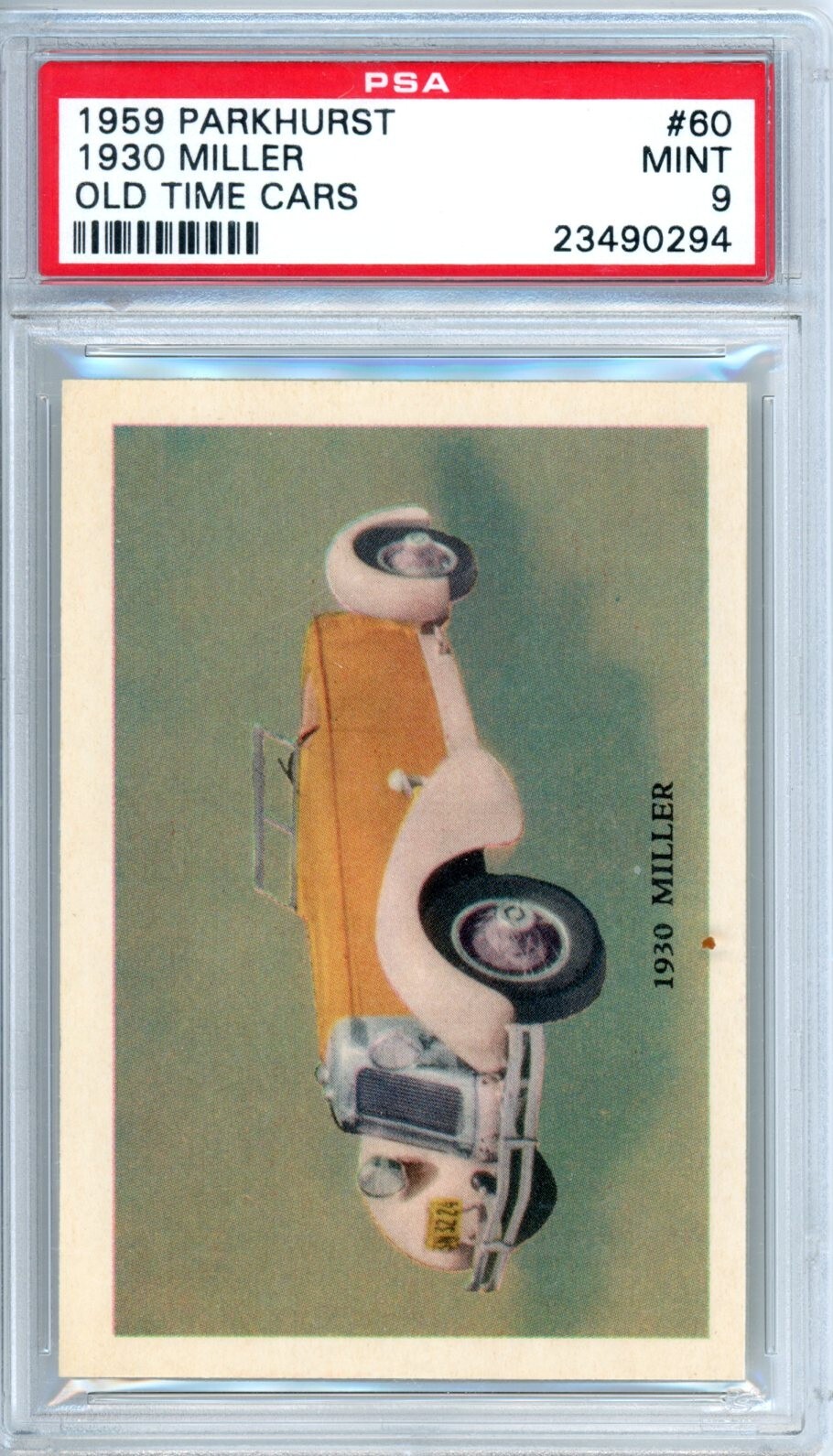 1959 Parkhurst Old Time Cars 1930 Miller #60 PSA 9