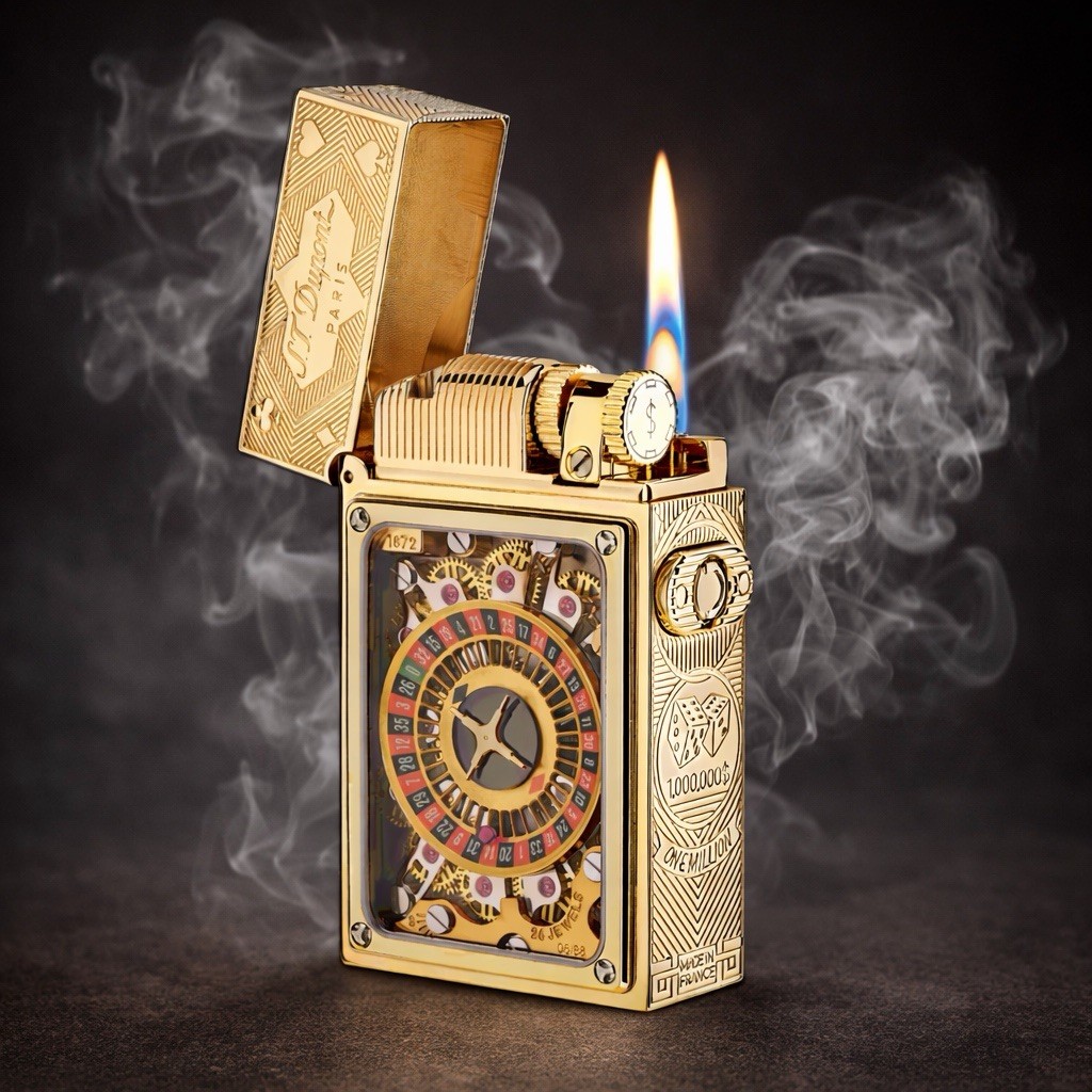 St DuPont Golden Casino Pocket Complication Lighter - Haute Creation Line - LE St DuPont Golden Casino Pocket Complication Lighter - Haute Creation Line - LE
