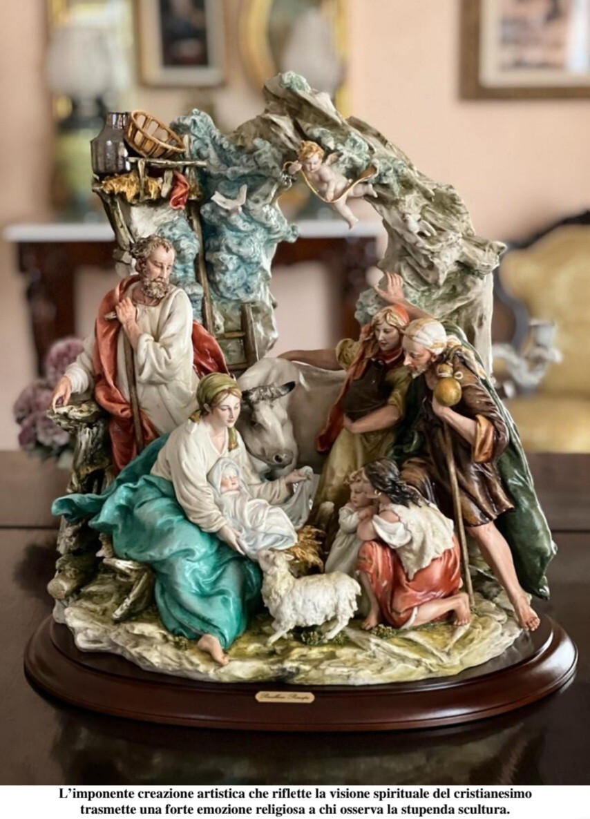Porcelain Capodimonte. Nativity Group, Nativity Scene, Holy Family, Elite Series