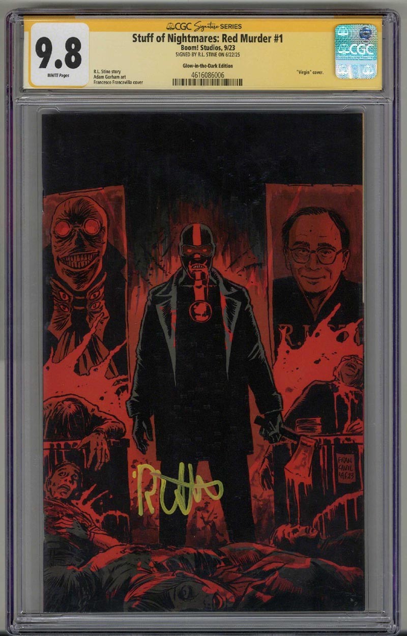 STUFF OF NIGHTMARES: RED MURDER #1 CGC 9.8 SS SIGNED R.L. STINE VIRGIN LOW POP 1 STUFF OF NIGHTMARES: RED MURDER #1 CGC 9.8 SS SIGNED R.L. STINE VIRGIN LOW POP 1