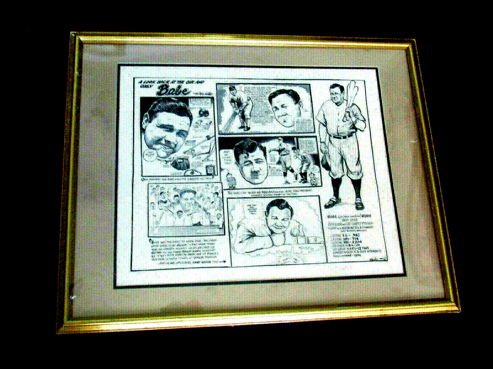 BILL GALLO NY DAILY NEWS COLUMNIST CARTOONIST SIGNED AUTO BABE RUTH L/E LITHO BILL GALLO NY DAILY NEWS COLUMNIST CARTOONIST SIGNED AUTO BABE RUTH L/E LITHO