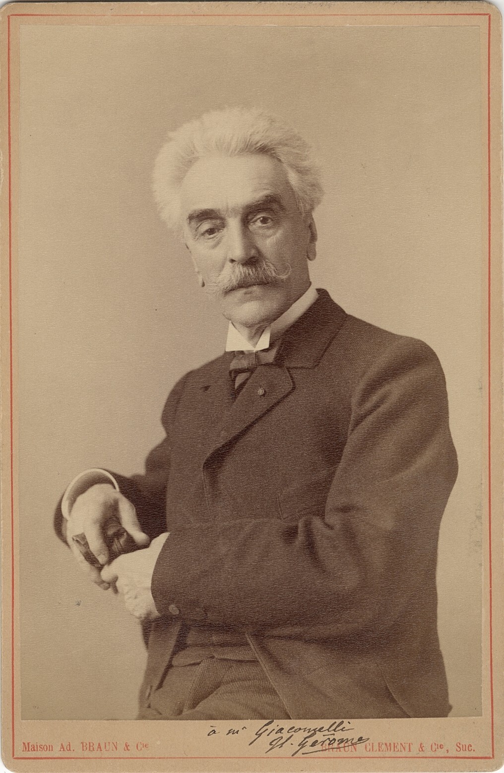 c. 1880's Jean-Leon Gerome SIGNED to Hector Giacomelli Photo by Adolphe Braun