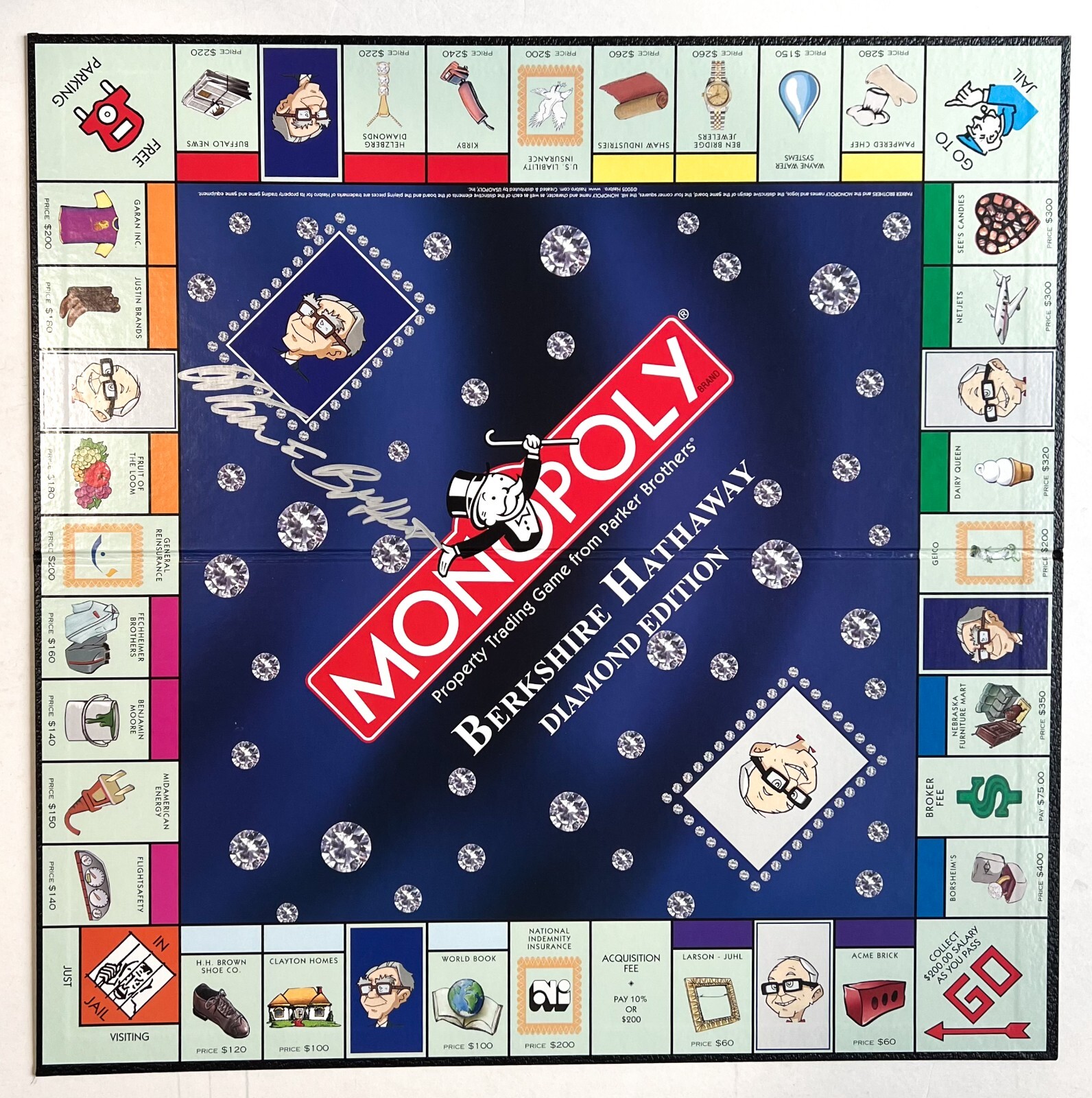 Warren Buffett REAL hand SIGNED Berkshire Hathaway Monopoly Board Game JSA LOA