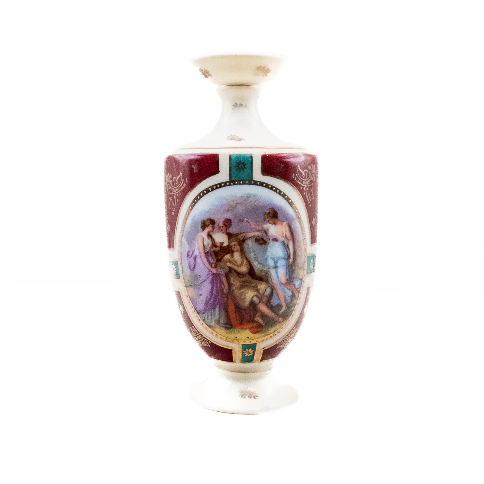 Royal Vienna, 'Claret' Austrian Small Vase, Victoria Schmidt, Early 20th C.