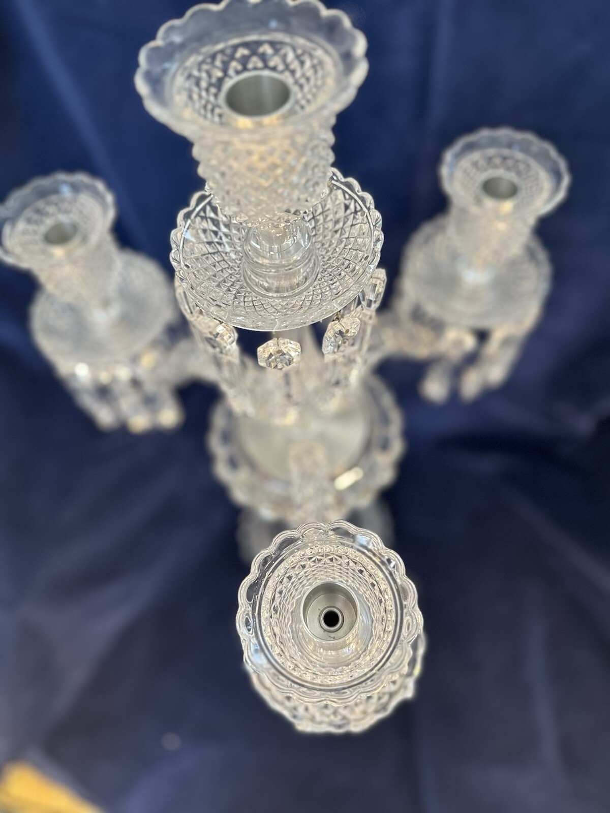 Pair of Crystal Baccarat Zenith Candelabras, with Original Baccarat Box and Book
