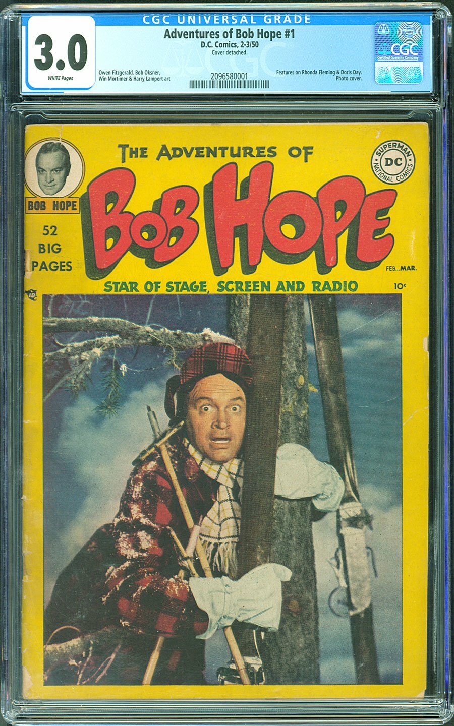 Adventures of Bob Hope #1 CGC 3.0 DC 1950 Photo Cover Doris Day WHITE L12 cm