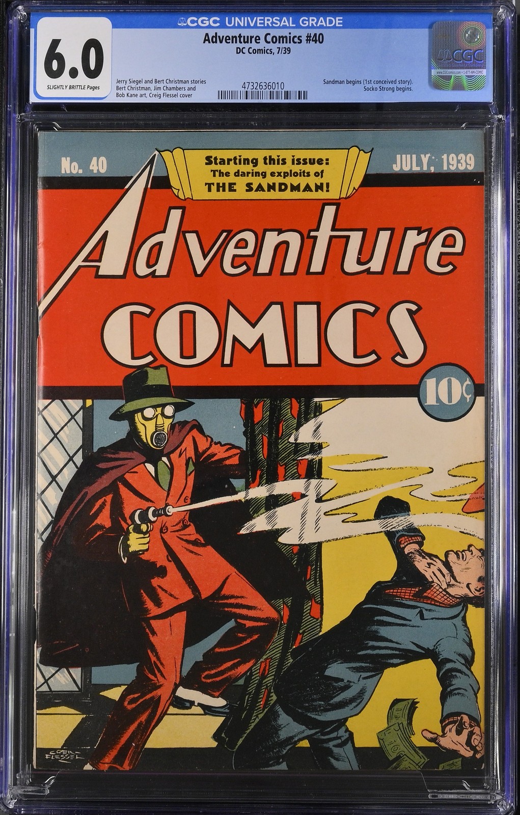 Adventure Comics #40 - DC Comics 1939 CGC 6.0 Sandman begins (1st conceived stor