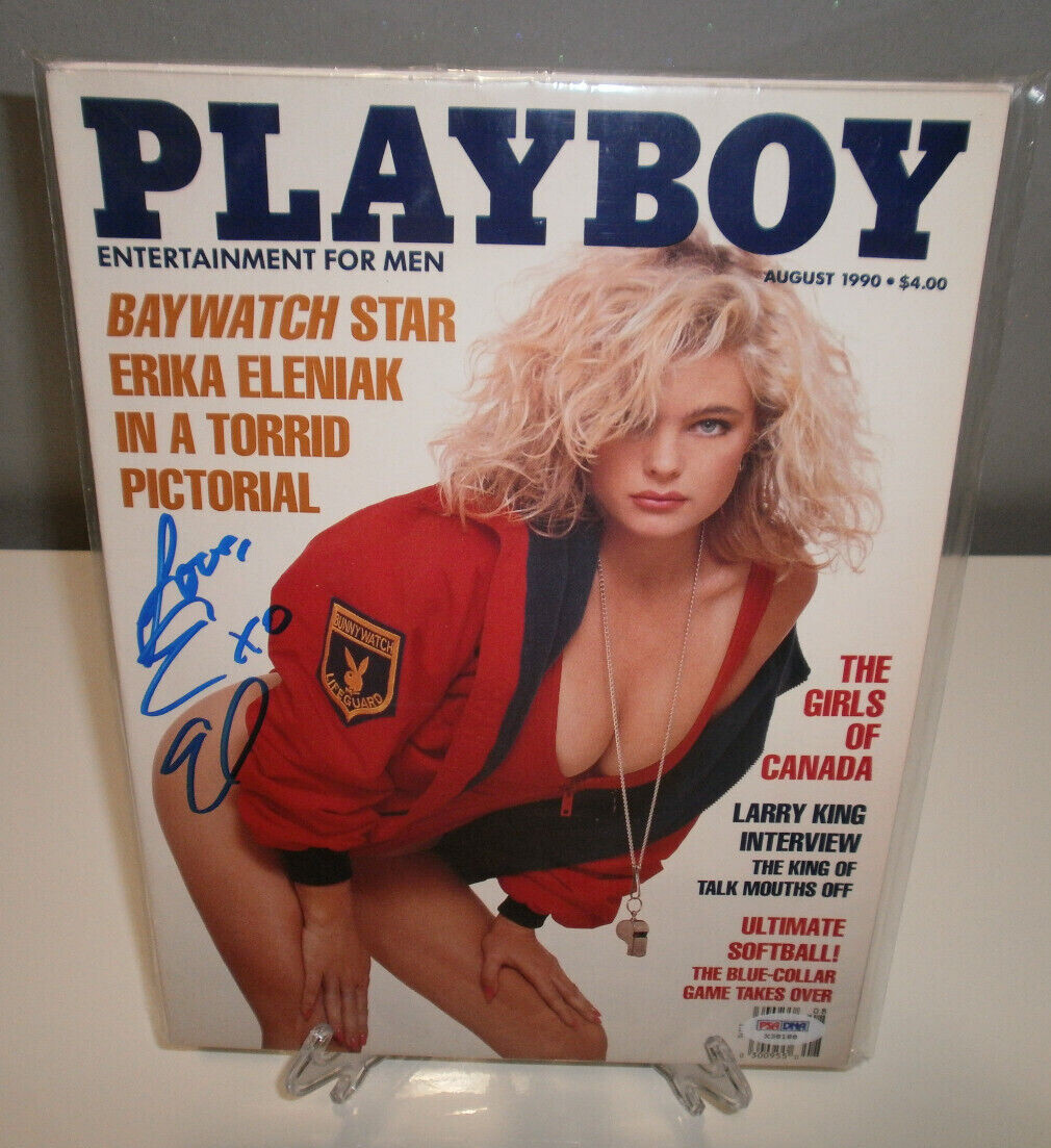 Playmate Erika Eleniak Miss July 1989 signed Playboy magazine August 1990 Rare