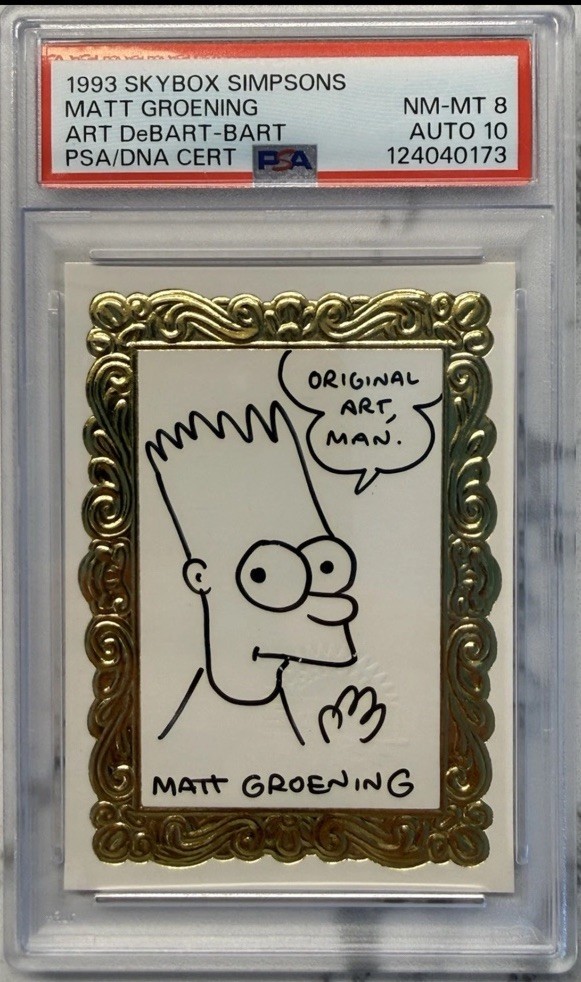 1993 Skybox The Simpsons Matt Groening Original Art DeBart PSA 10 Autograph