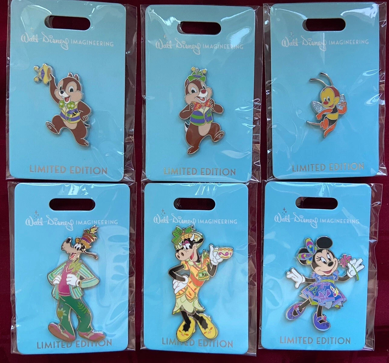 WDI MOG Spring Time Pin Set Disney Chip Dale Minnie Goofy Spike Clarabelle WDI