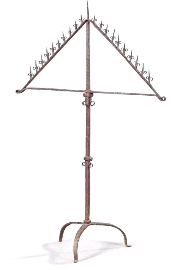 Wrought Iron Ecclesiastical Pricket Candelabrum Vintage Gothic Medieval Wrought Iron Ecclesiastical Pricket Candelabrum Vintage Gothic Medieval