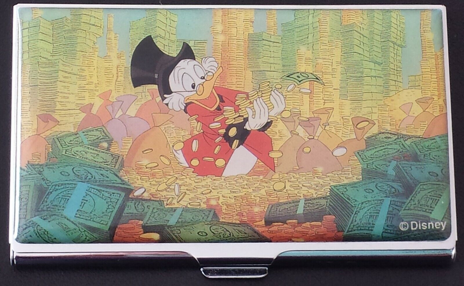 DISNEY Uncle Scrooge RARE & NEW 1989 Laminated Business Card Holder Acme Studio