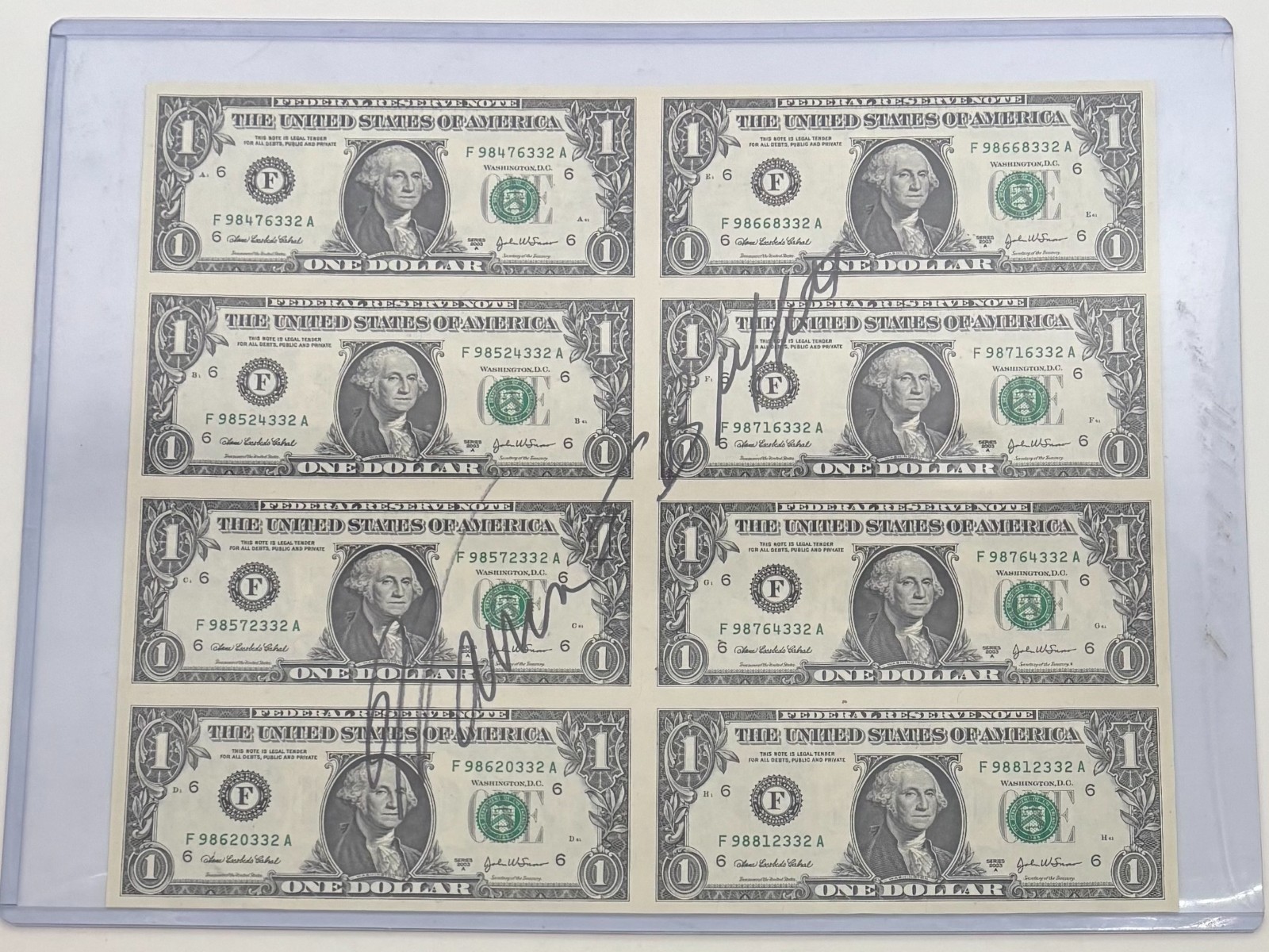 Perhaps World's Largest Warren Buffett Autograph Signed US $1 Dollar Bill uncut Perhaps World's Largest Warren Buffett Autograph Signed US $1 Dollar Bill uncut