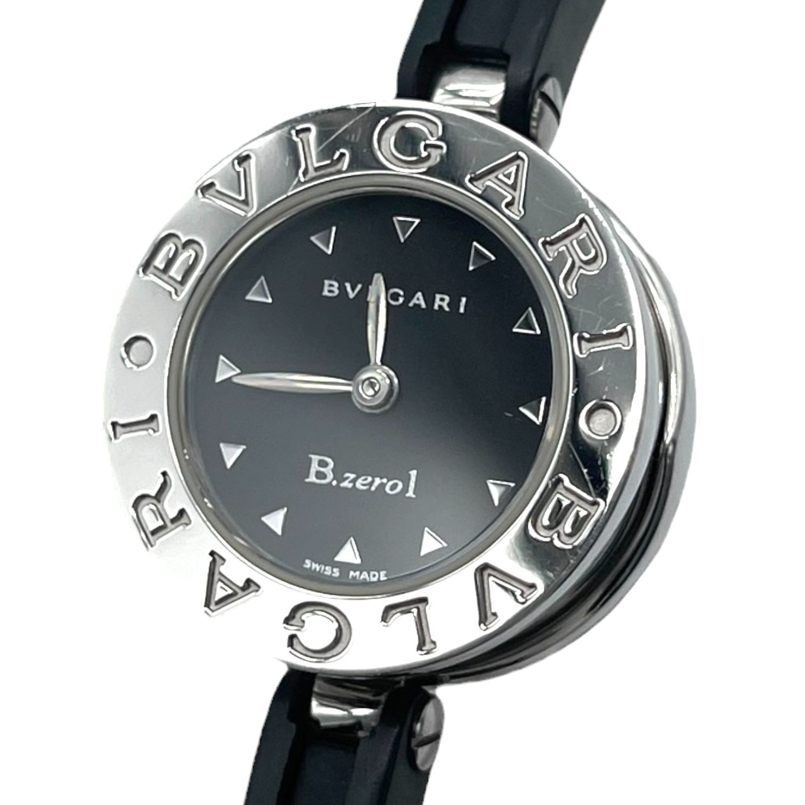 Bulgari B.zero1 Ladies Quartz Watch 22mm Rubber Strap Black Dial Authentic Bulgari B.zero1 Ladies Quartz Watch 22mm Rubber Strap Black Dial Authentic