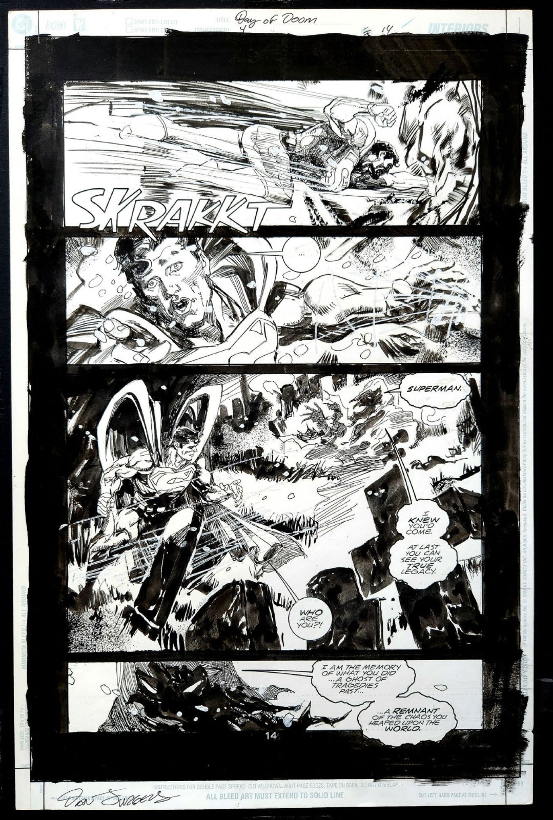 Superman Day Of Doom #4 Page 14 Original Art By Dan Jurgens & Bill Sienkiewicz Superman Day Of Doom #4 Page 14 Original Art By Dan Jurgens & Bill Sienkiewicz