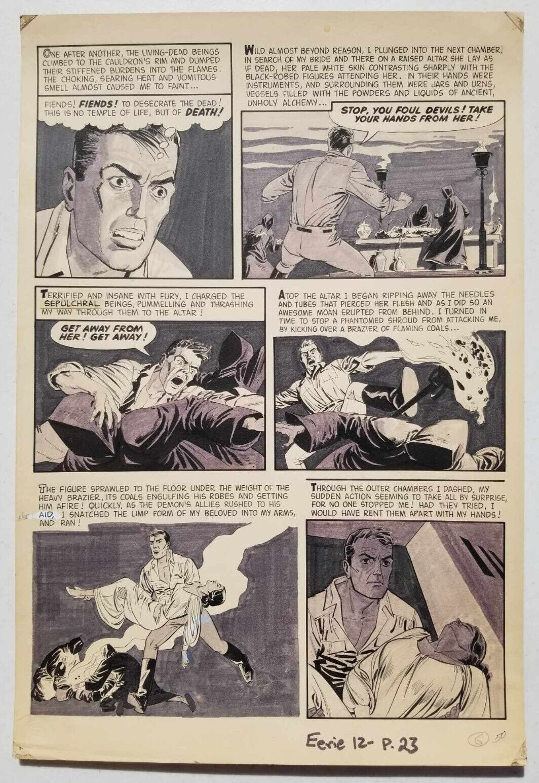 Johnny Craig EERIE 1967 #12 Page 23 INK WASH Page 22 Johnny Craig EERIE 1967 #12 Page 23 INK WASH Page 22